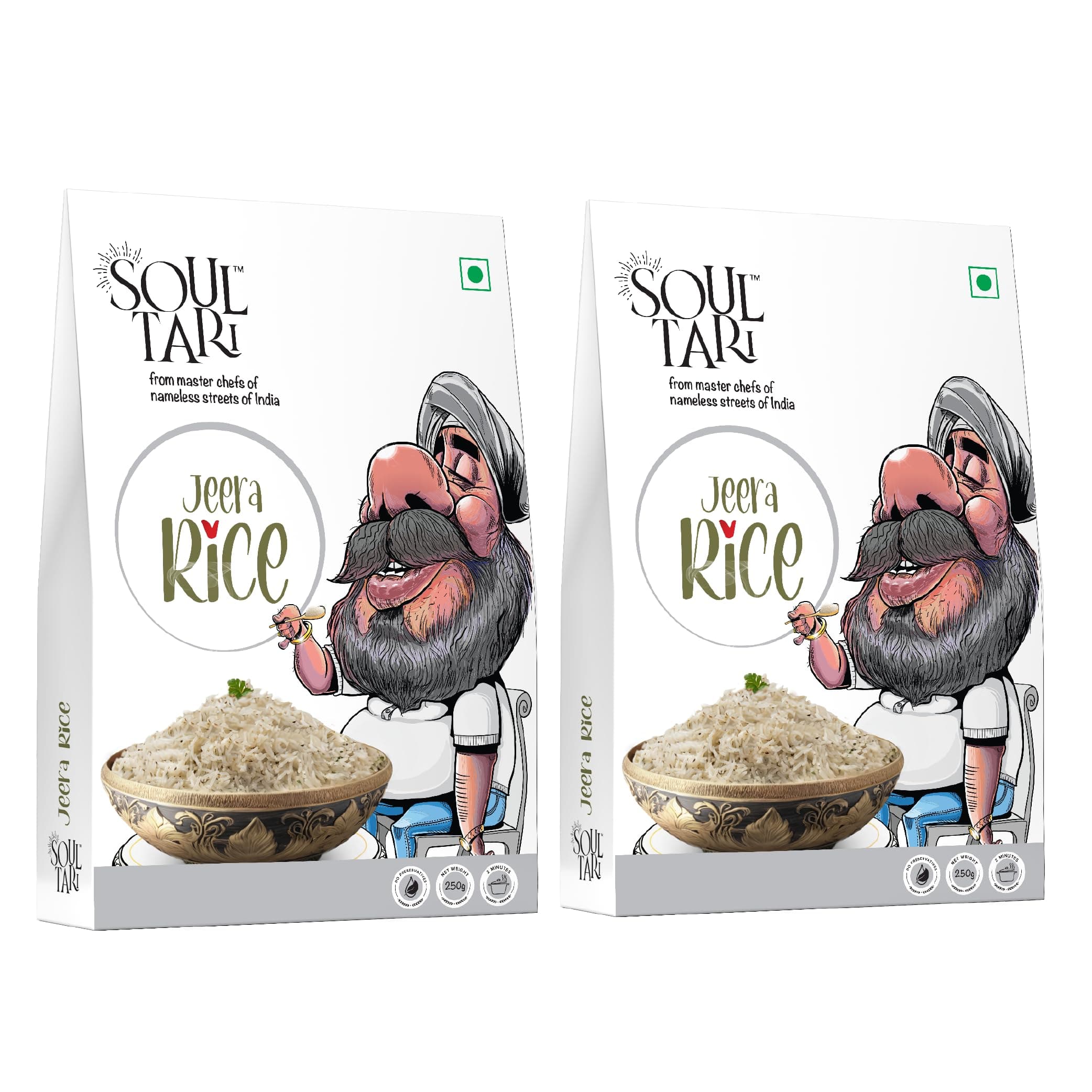 SOULTARI Ready To Eat Jeera Rice | Fluffy White Basmati Rice Tempered With Jeera | Just Heat And Eat | 250 Gram | Pack Of 2 | — image 2