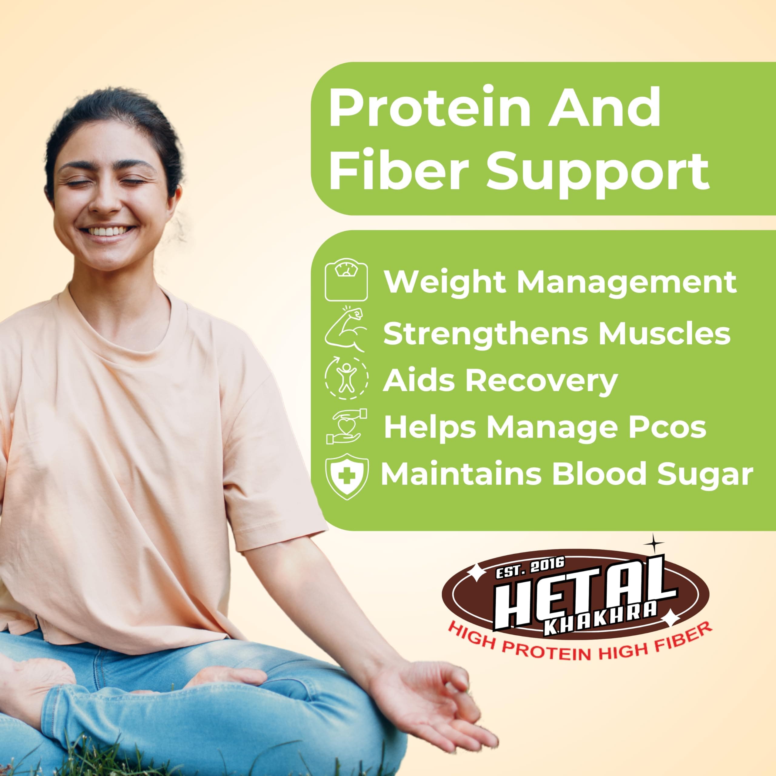 Makai Khakhra JAIN | Glutan Free | Crispy| Ready To Eat | High Protein High Fiber| No Palm Oil | 200g Vacuum Pack Of 2 — image 5