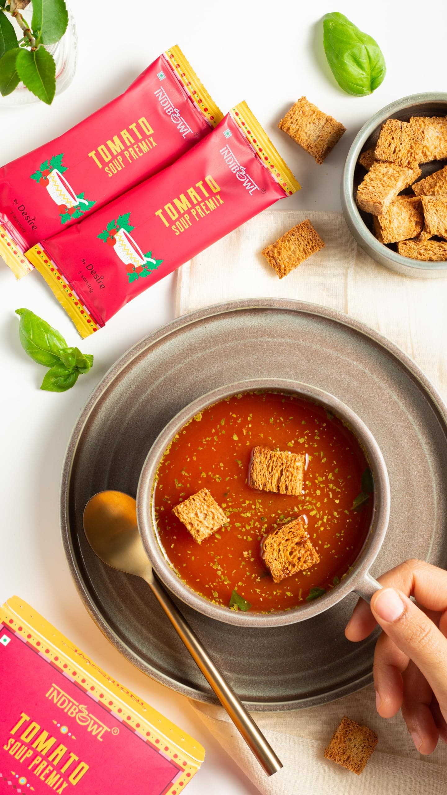 INDICUP Tomato Soup Packet | Ready to Eat Instant Soup Premix | Soup in Fresh Just Add Hot Water & Enjoy | Refreshing Taste | 20 Sachets — image 9