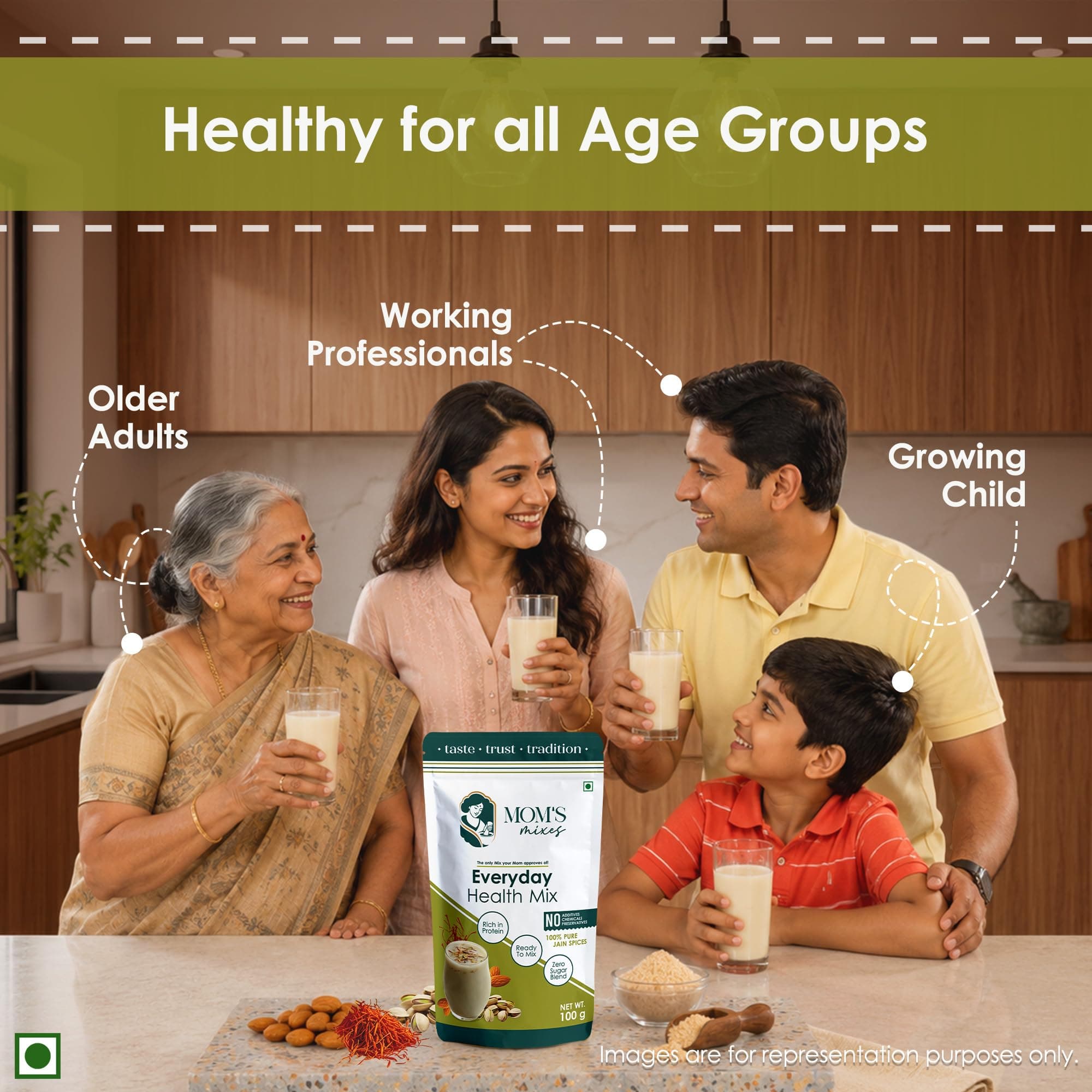 Mom’s Mixes Everyday Health Mix | Dry Fruits | 16g Natural Protein | Almonds, Pistachios & Seeds Blend | Pure Jain Mix | No Sugar | Semi-Solid Nutrient Mix | Pure Jain | No Preservatives | No MSG | Healthy Blend | 200g — image 6