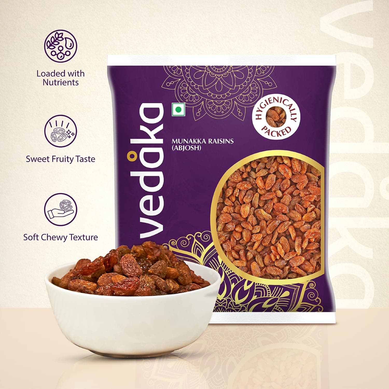 Amazon Brand - Vedaka Munakka Raisins (Abjosh) | 500 g | Naturally Sweet | Rich Authentic Flavour | Perfect Travel Snack — image 2