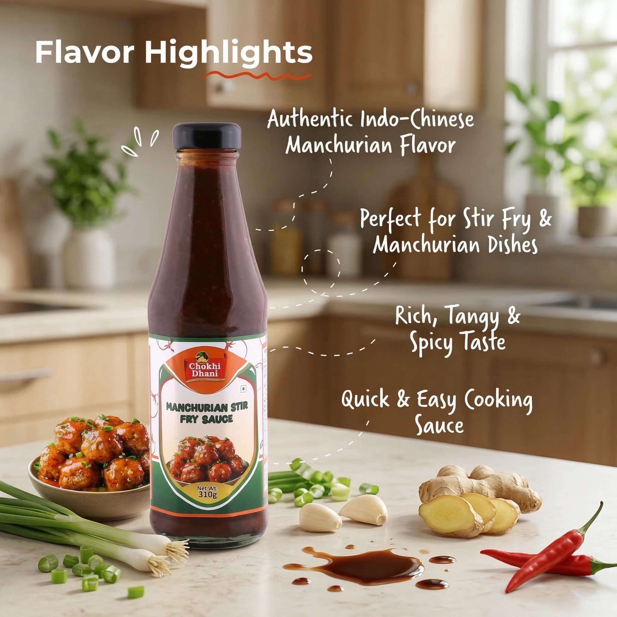 Chokhi Dhani Manchurian Sauce 310g | Indo Chinese Stir Fry Sauce | Cooking Sauce | Restaurant Style Manchurian Flavour — image 7