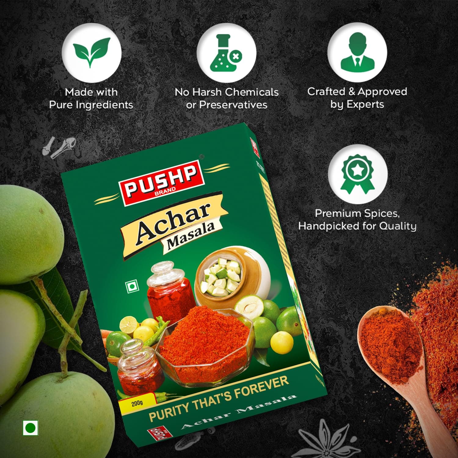Pushp Achar Masala | 200g Box | Premium Blend of Traditional Spices | Ready-to-Use Pickle Mix | Authentic Homemade Pickle Masala | No Added Preservatives (Pack of 1) — image 5