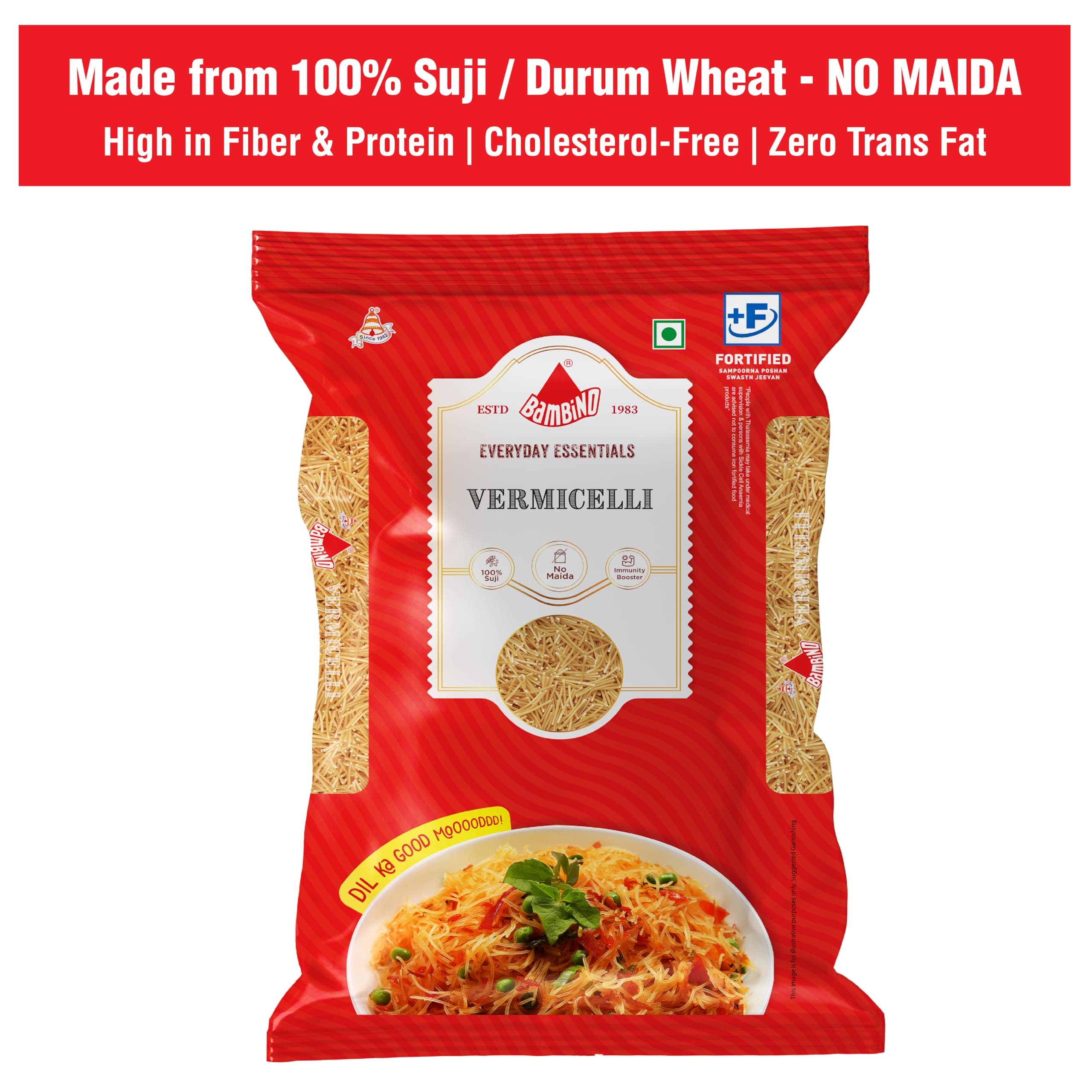 Bambino Vegetarian Vermicelli Pouch, 850 grams/ 900 grams(weight may vary) (packaging may vary) — image 3