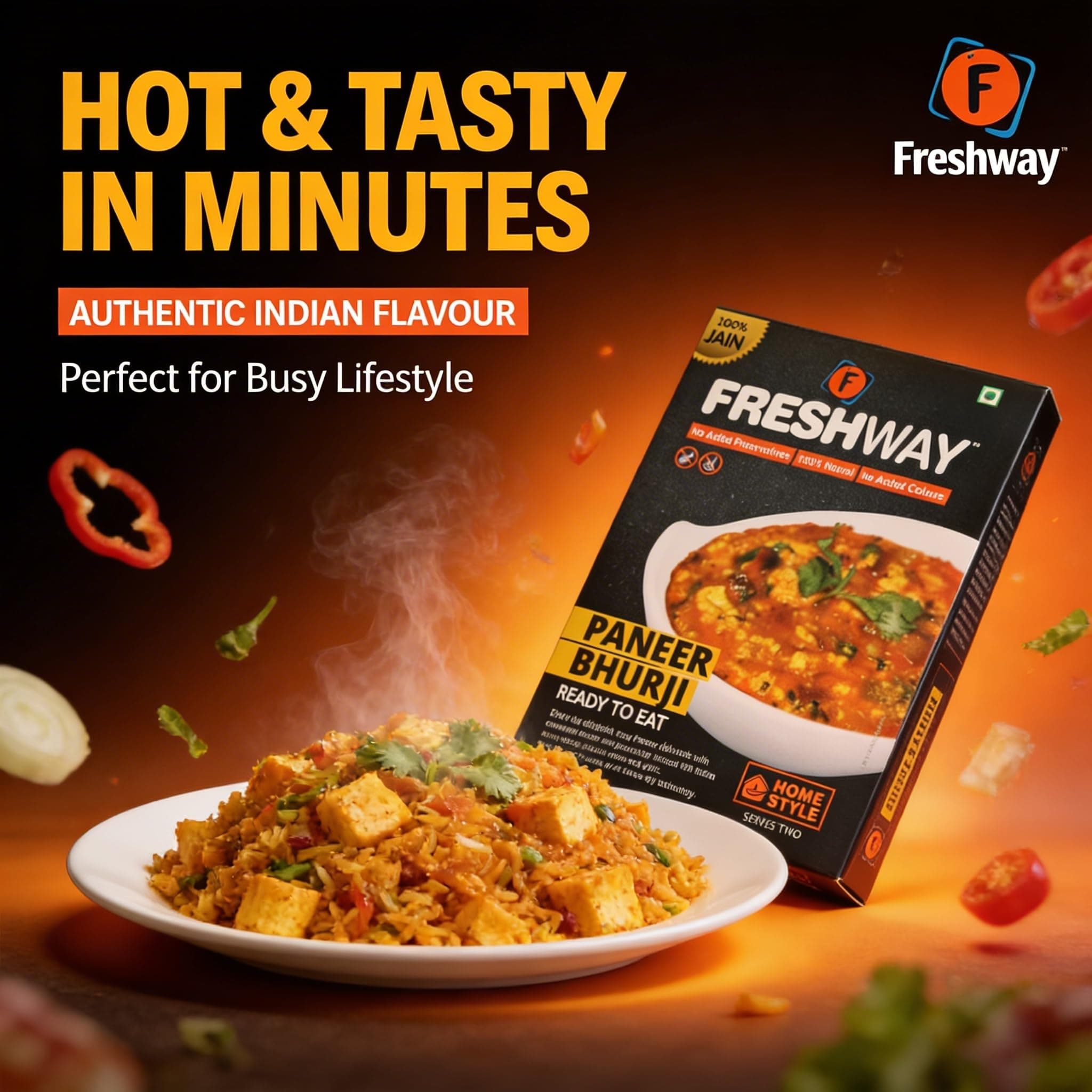 Freshway Pack Of 2 (Jain Paneer Bhurji + Jain Paneer Bhurji) Ready To Eat Freeze Dried With No Added Preservative & Colors — image 6