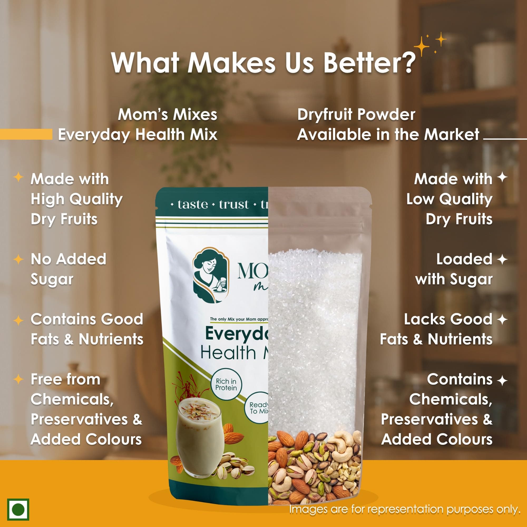 Mom’s Mixes Everyday Health Mix | Dry Fruits | 16g Natural Protein | Almonds, Pistachios & Seeds Blend | Pure Jain Mix | No Sugar | Semi-Solid Nutrient Mix | Pure Jain | No Preservatives | No MSG | Healthy Blend | 200g — image 9