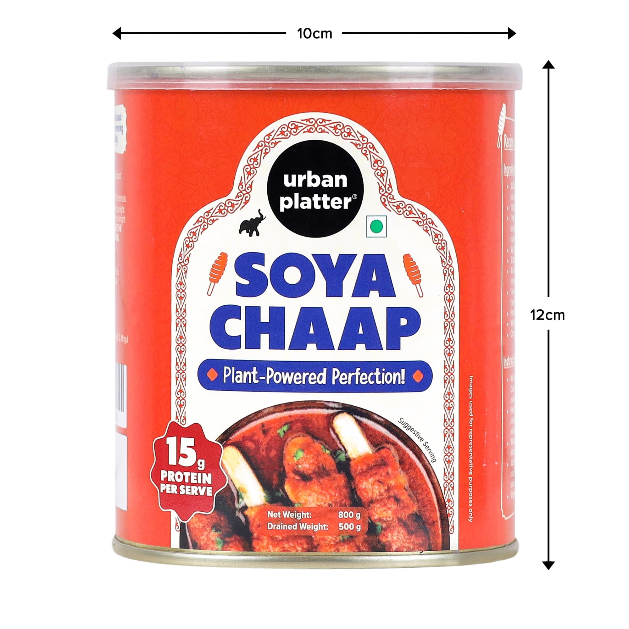 Urban Platter Soya Chaap in Brine, 800g (Canned | Chunks on Stick | Drained Weight - 500g, Rich in Plant Protein| Soy Chap) — image 9