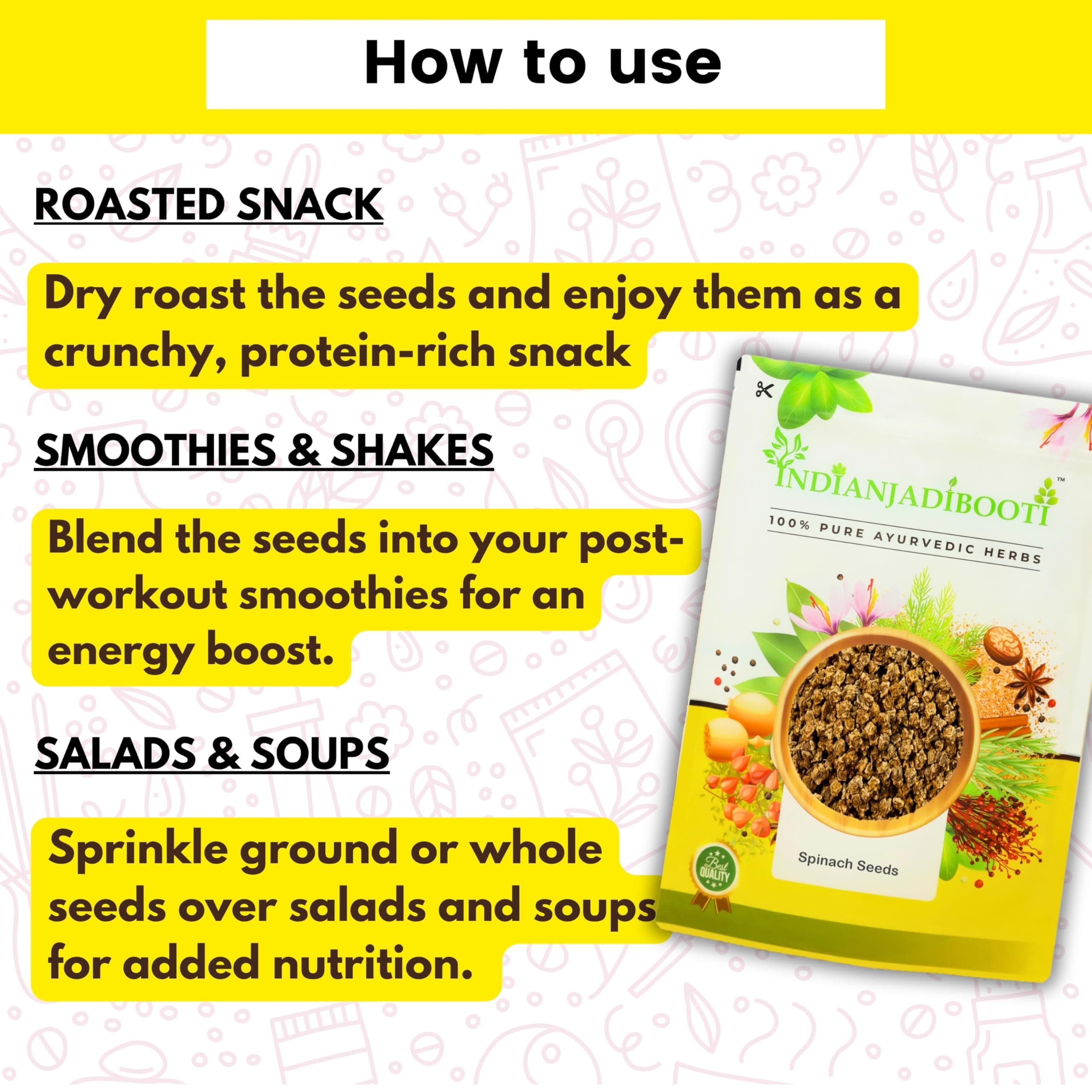 IndianJadiBooti Edible Spinach Seeds, 250 Grams Pack — image 5