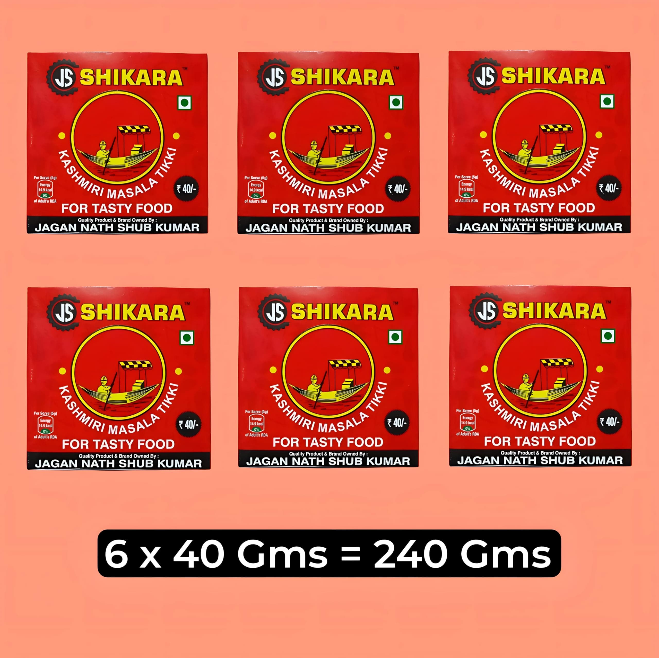 JS Shikara Special Kashmiri Masala Tikki – Traditional Indian Spice Mix, Premium Authentic Flavor, Pack of 6 x 40g (Total 240g) — image 9