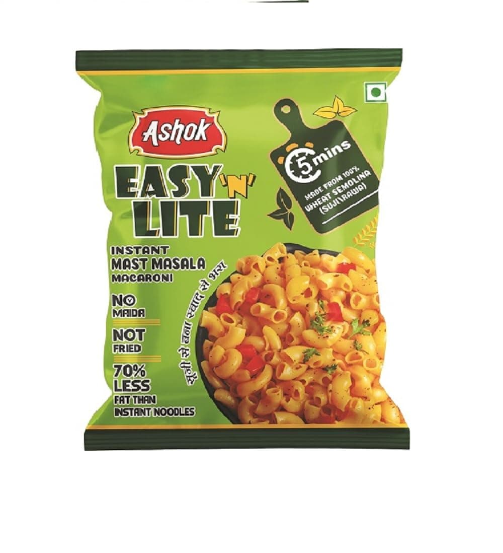 ASHOK EASY'n LITE Mast/Magic Masala Instant Macaroni 55g,Not Fried,0% Cholesterol,100% Suji/Rawa,Vegan Friendly (Pack Of 12, Instant Macaroni Mast Masala) — image 2