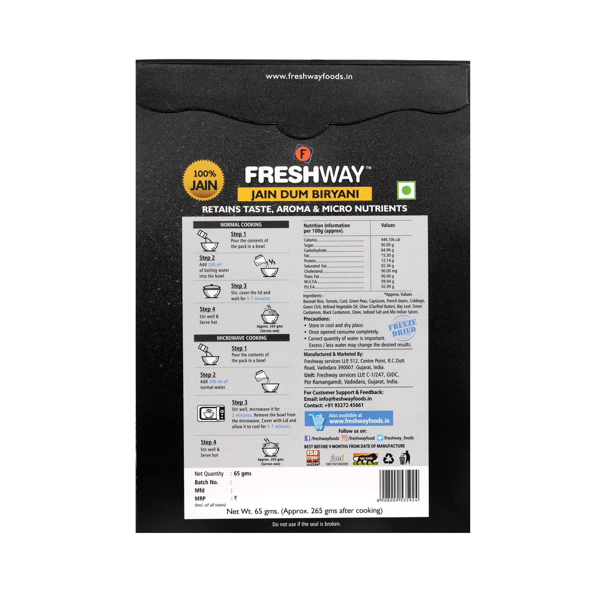 JAIN DUM BIRYANI Combo Pack of 2, Travel, Instant Food Ready to eat Ready to Cook in 5-7 Min — image 4