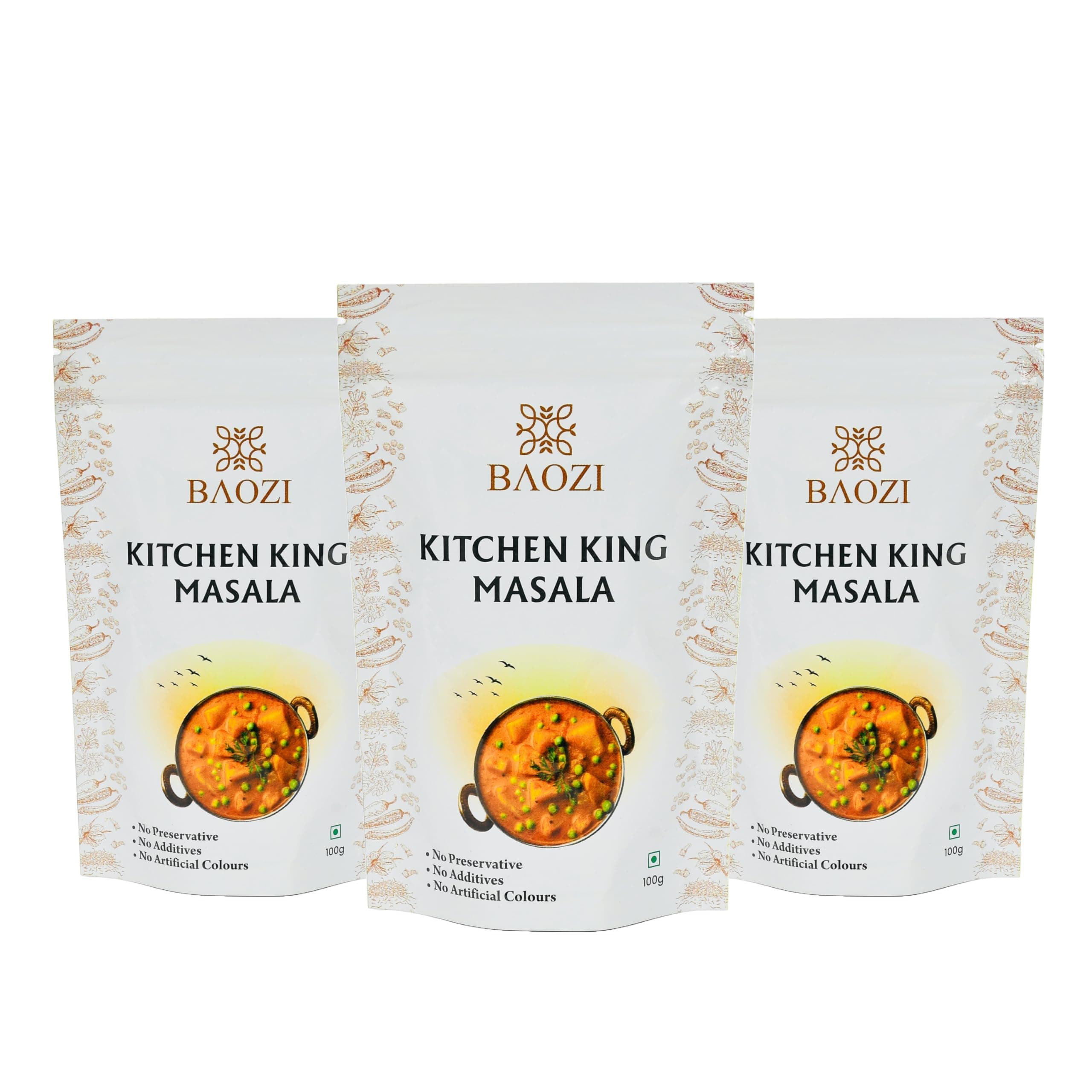 BAOZI Kitchen King Masala - 100% Pure & Aromatic Spice Blend | Perfect for Flavorful Vegetable Dishes, Curries & Indian Cooking | Pack of 3 (100g x 3) — image 2