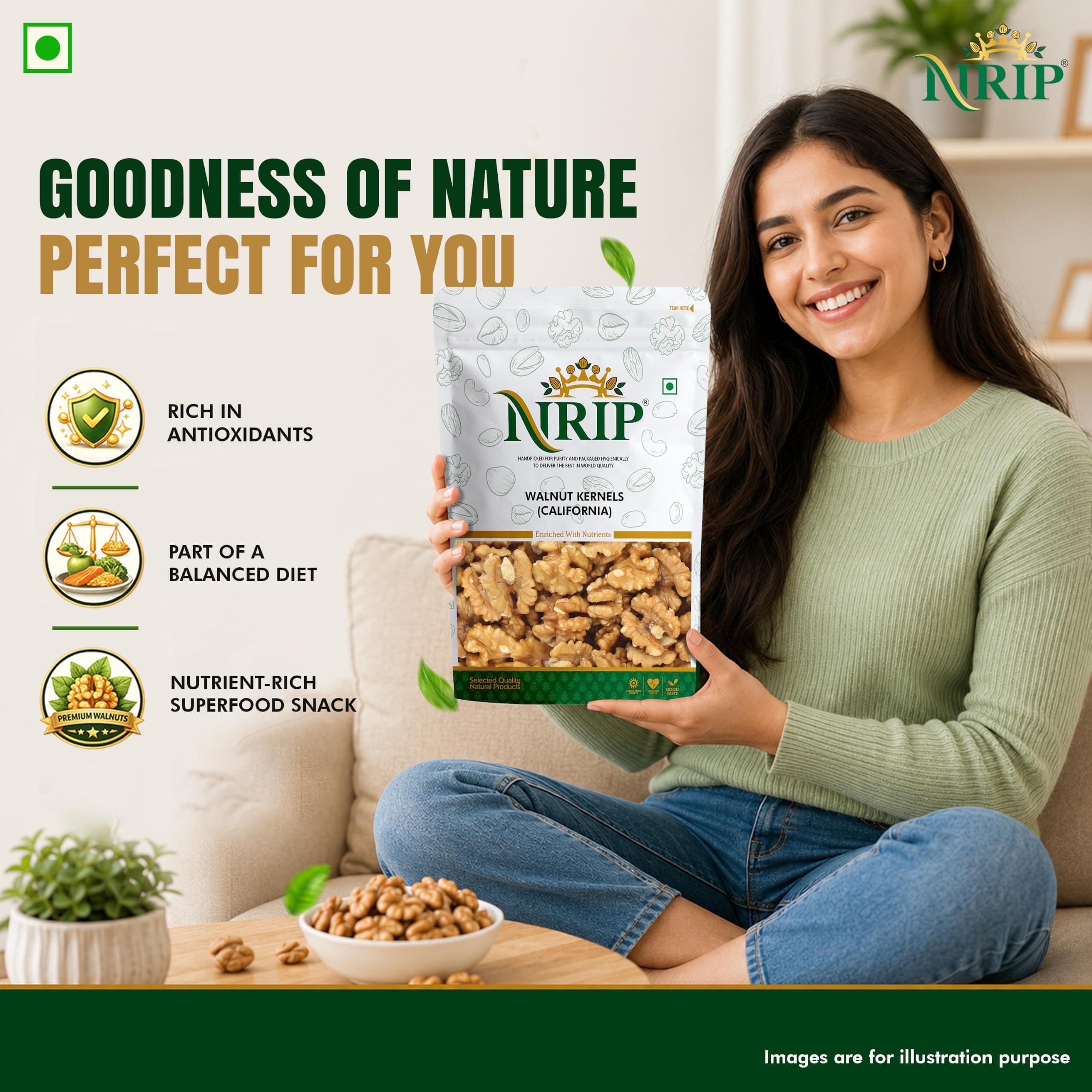 NRIP Premium Walnut Kernels California 200g (Pack of 1) | Walnuts without Shell | Akhrot Giri | Dry Fruits, Healthy Snacks | Natural Walnut Kernels | Rich in Protein, Iron & Source of Omega-3 — image 6