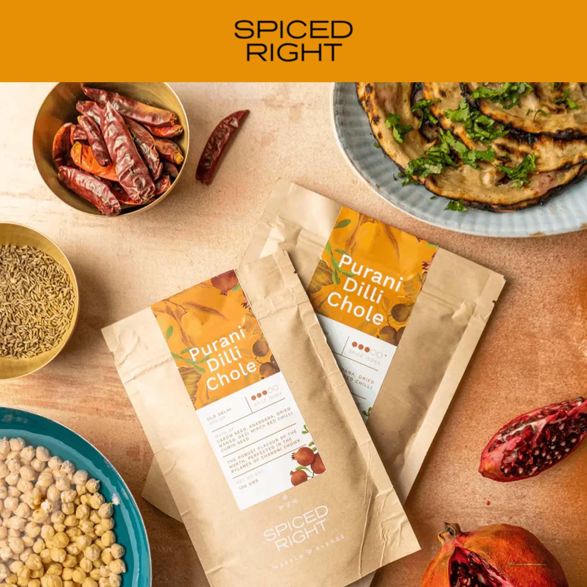 Spiced Right Purani Dilli Chole Masala | Chana Masala Powder 100g | Authentic Punjabi Amritsari Pindi Style Masala for Chickpeas, Choley Bhature | No Onion Garlic | Traditional Indian Spice Blend — image 2