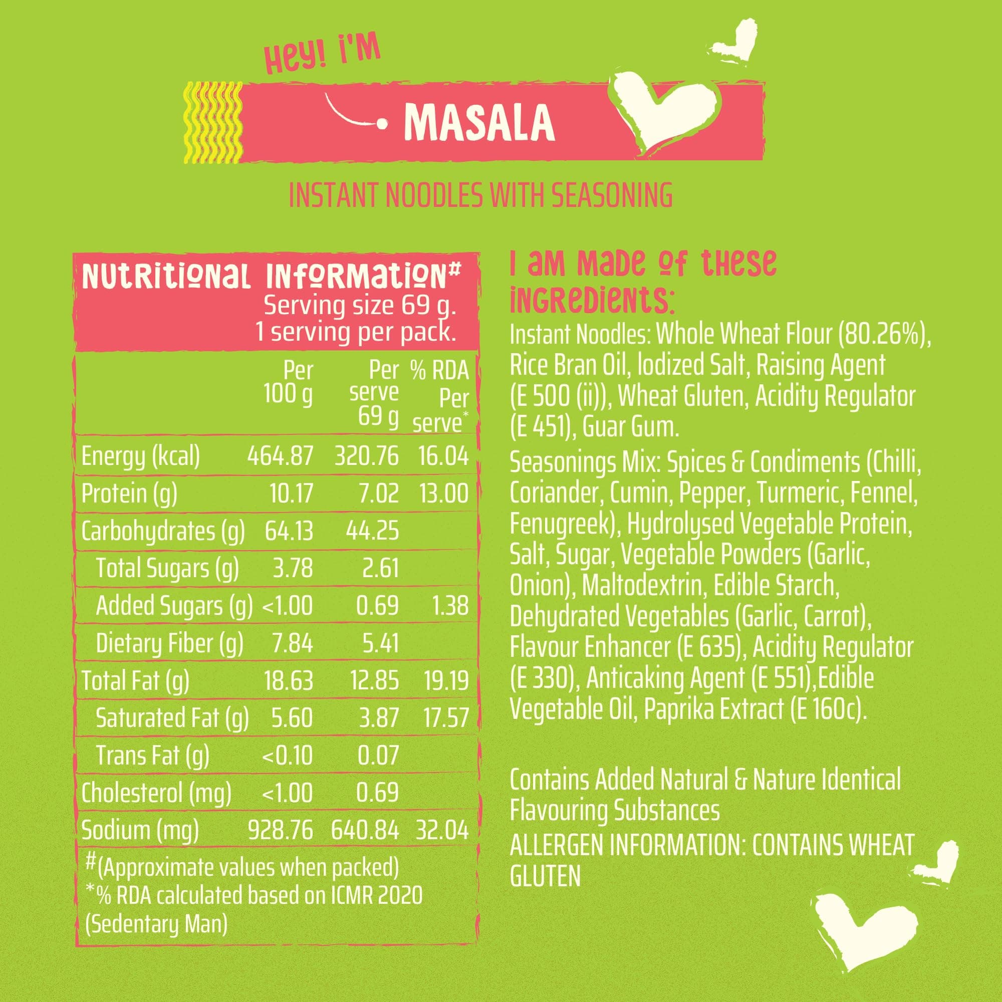 WickedGud Nourishing Masala Instant Noodles (69 gm x 6)| Healthy Noodles | No Maida | No Palm Oil | No Added MSG | High Protein — image 2
