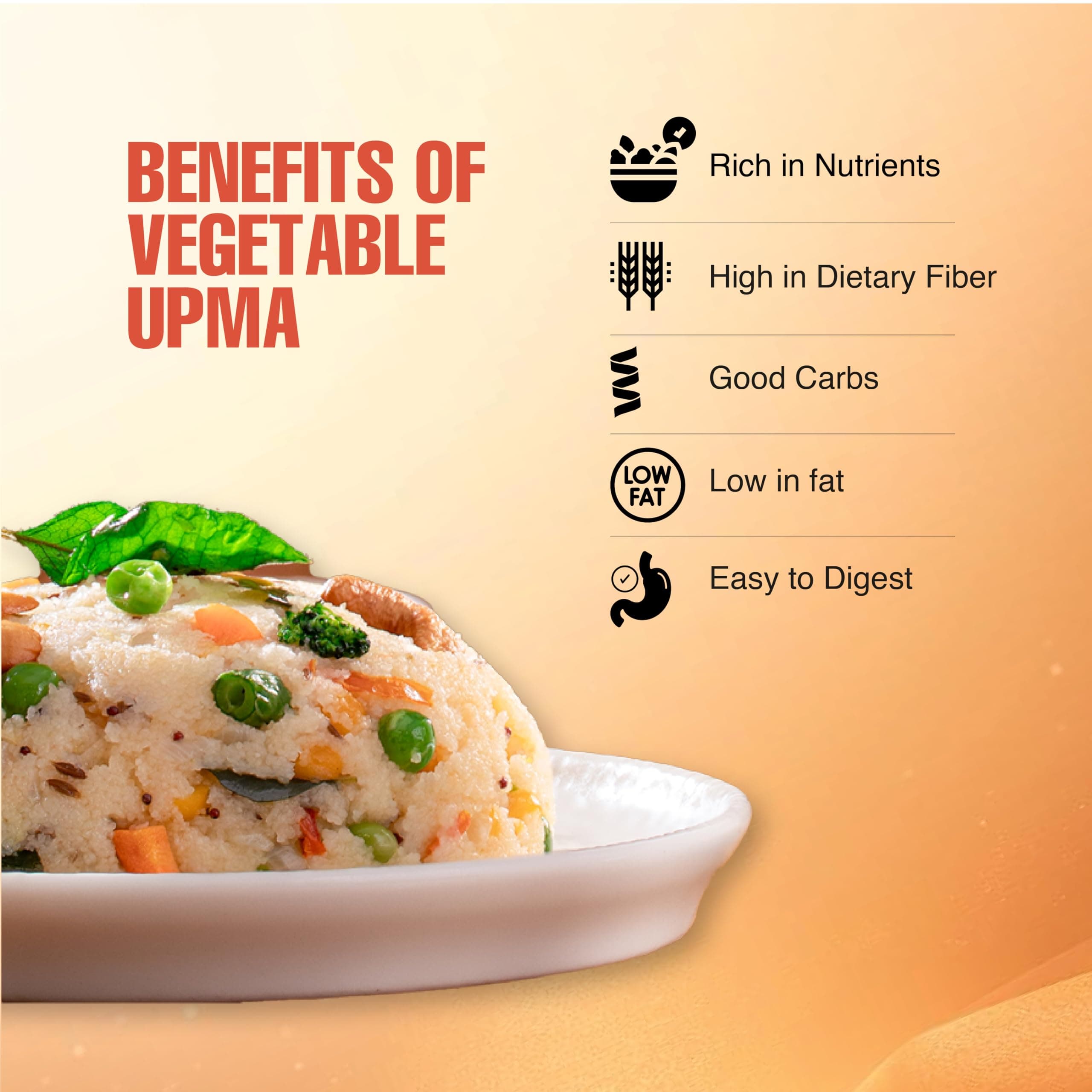 Instabites Ready to Eat Vegetable Upma Cup 65g, No Added Preservatives and Ready to Eat in Minutes - Pack of 1 — image 6
