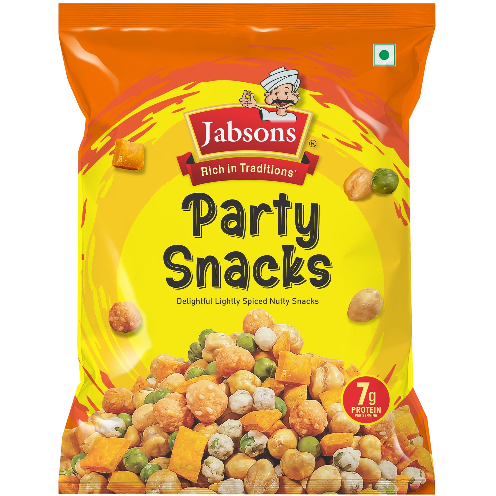 Jabsons Party Snacks-140gm Delightful Lightly Spiced Nutty Snacks, 7g Protein per Serving