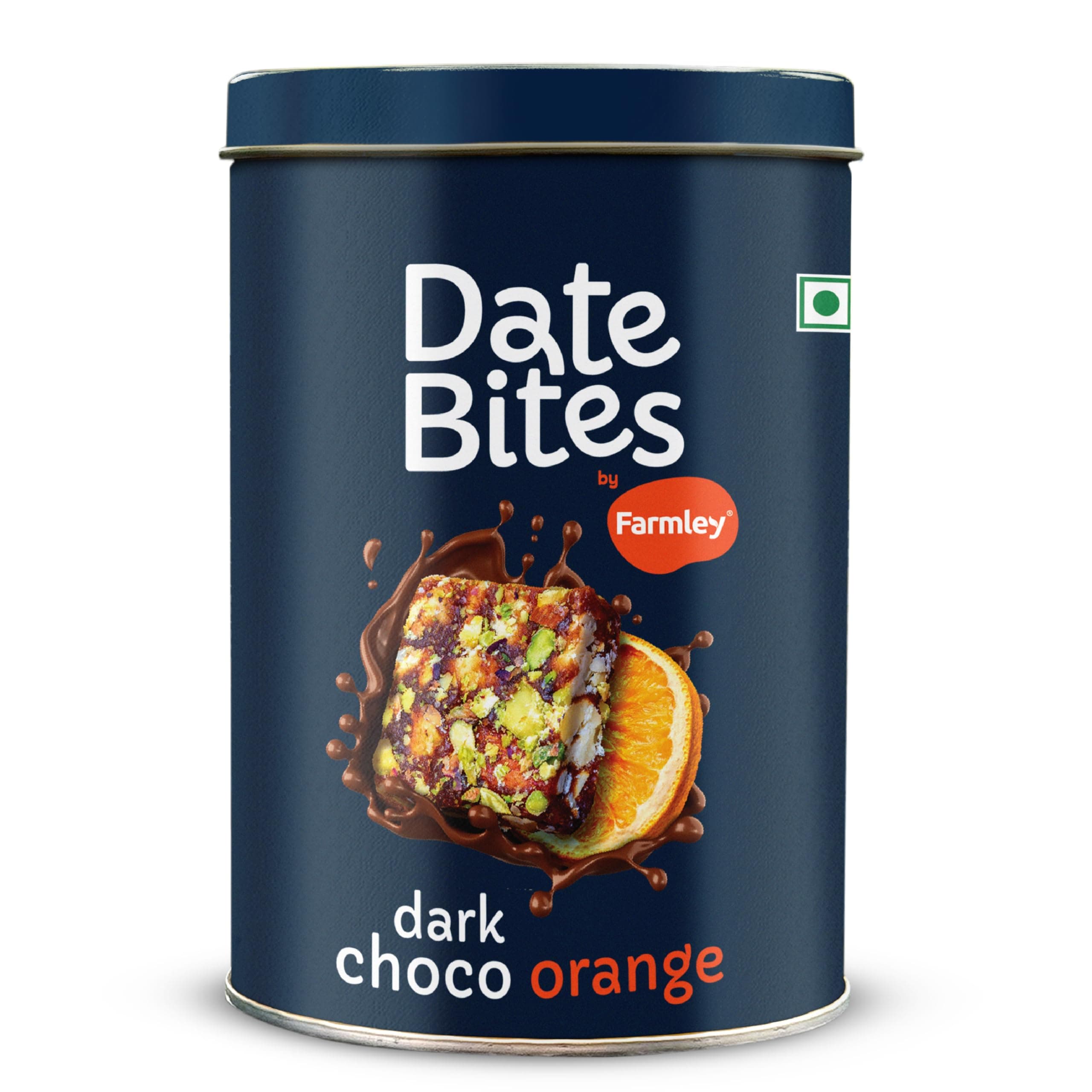 Farmley Dark Choco Orange Date Bites 200g I Dates Barfi Made with Dates,Cocoa Powder,Pista,Cashews,Almonds,Honey,Orange and Pure Ghee,Chocolate Flavoured Healthy Delicious Indian Sweets,No Added Sugar