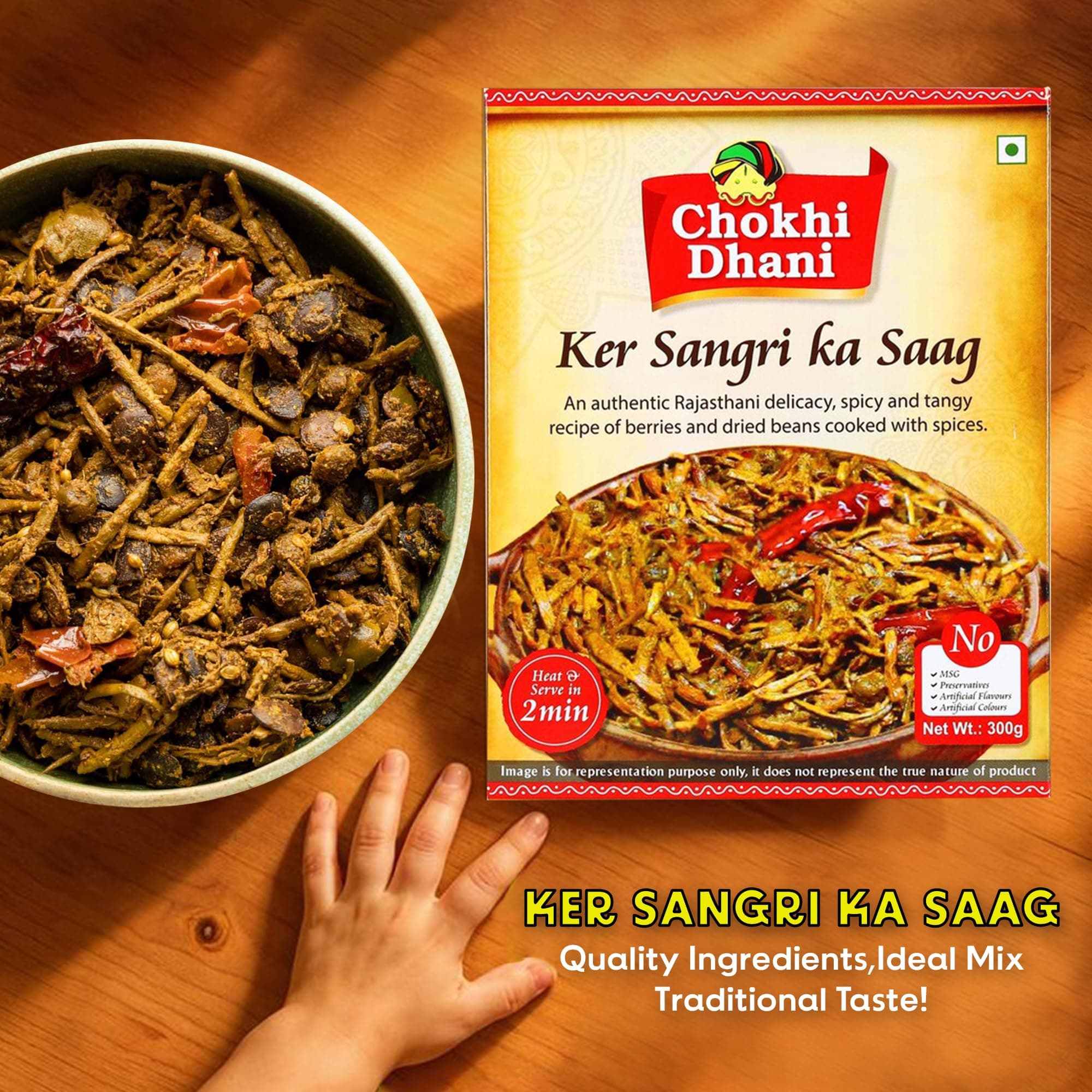 Chokhi Dhani Kair Sangri Ka Saag 300g | Ready to Eat Rajasthani Meal | Heat & Eat Traditional Indian Food | No Preservatives | Veg | Authentic Taste — image 3