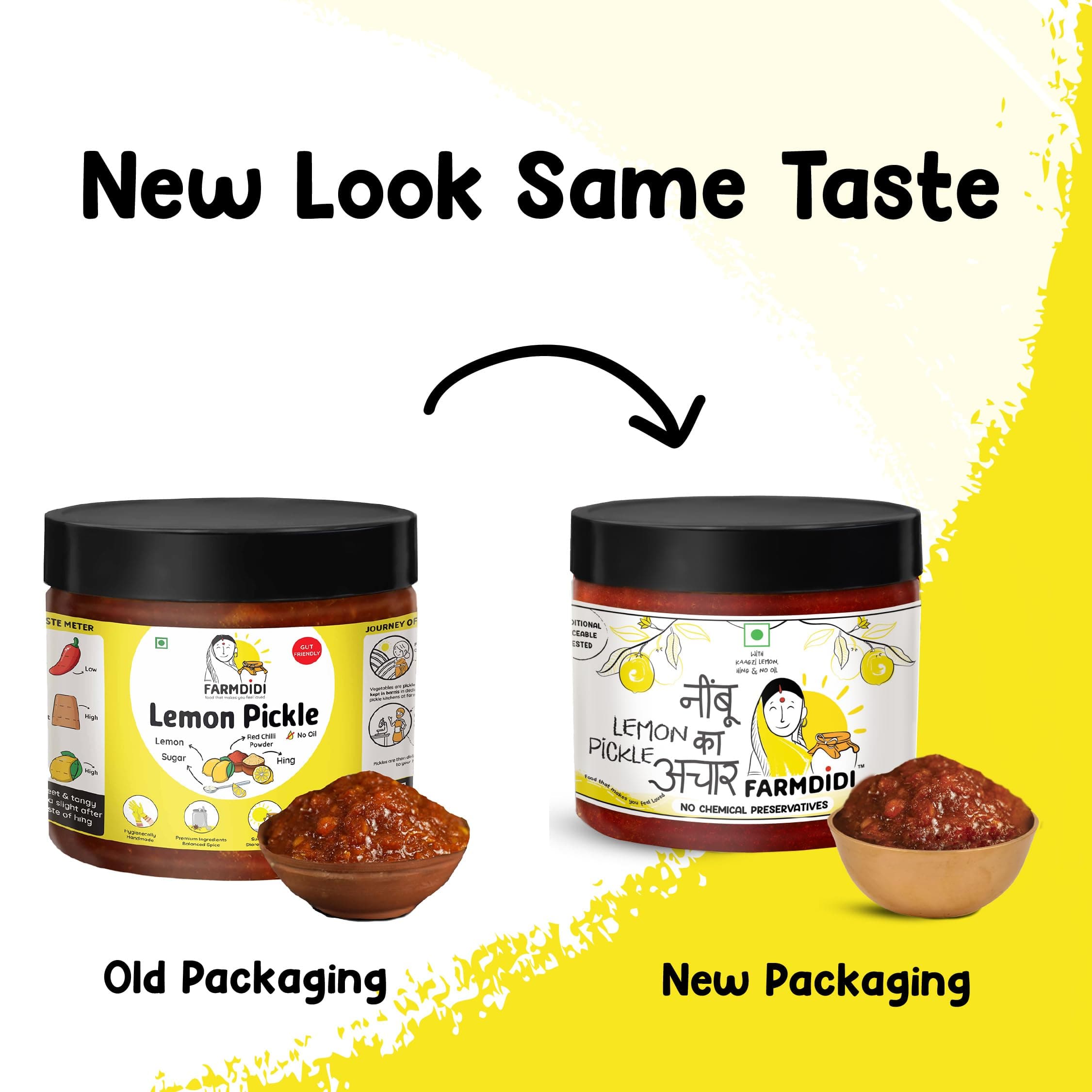 FarmDidi Crushed Lemon Pickle 325g in Fresh | Homemade Oil-Free Nimbu ka Achar with No Onion or Garlic | Traditional Lemon Chunda Style Sweet & Sour Pickle | Grandma’s Taste, Indian Homemade Achar — image 3
