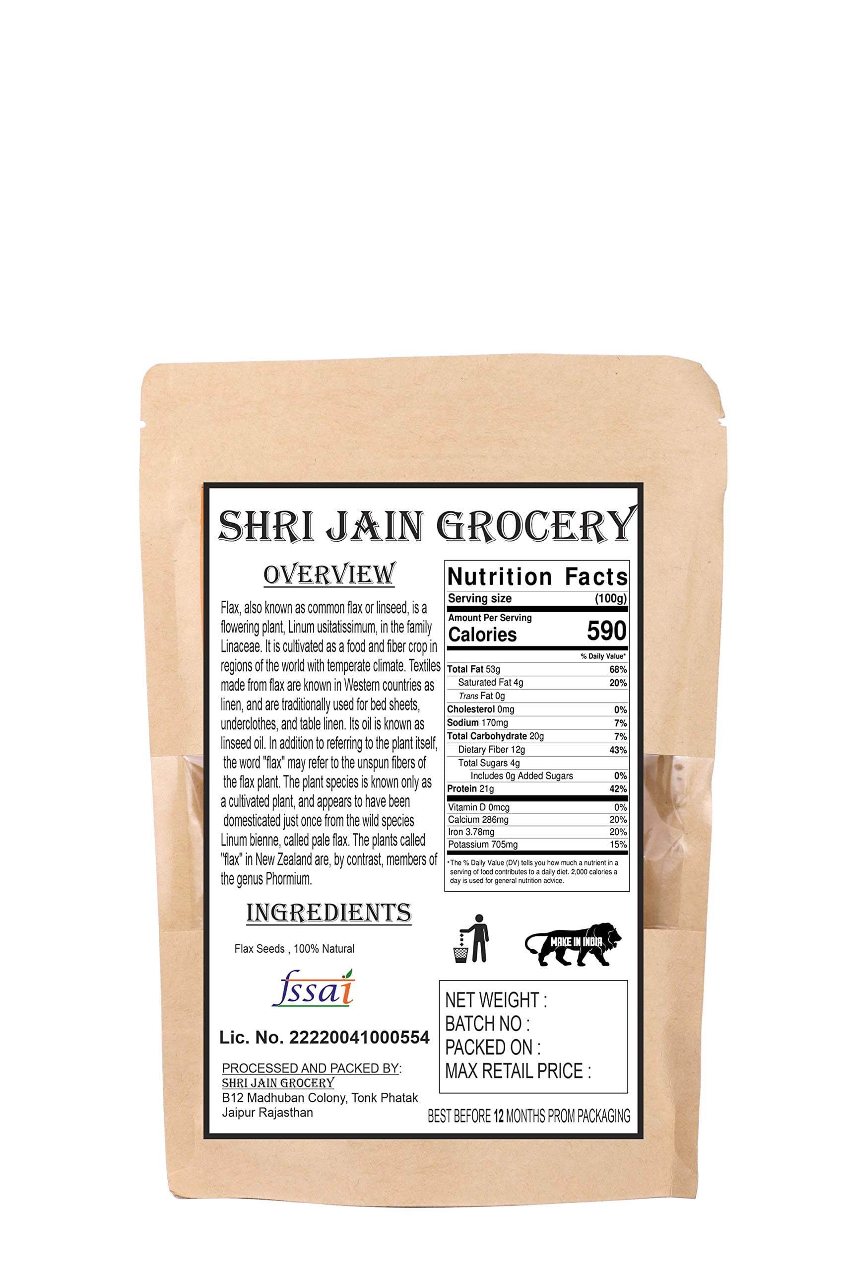SHRI JAIN GROCERY Healthy Raw flax seeds (200 gm) — image 2