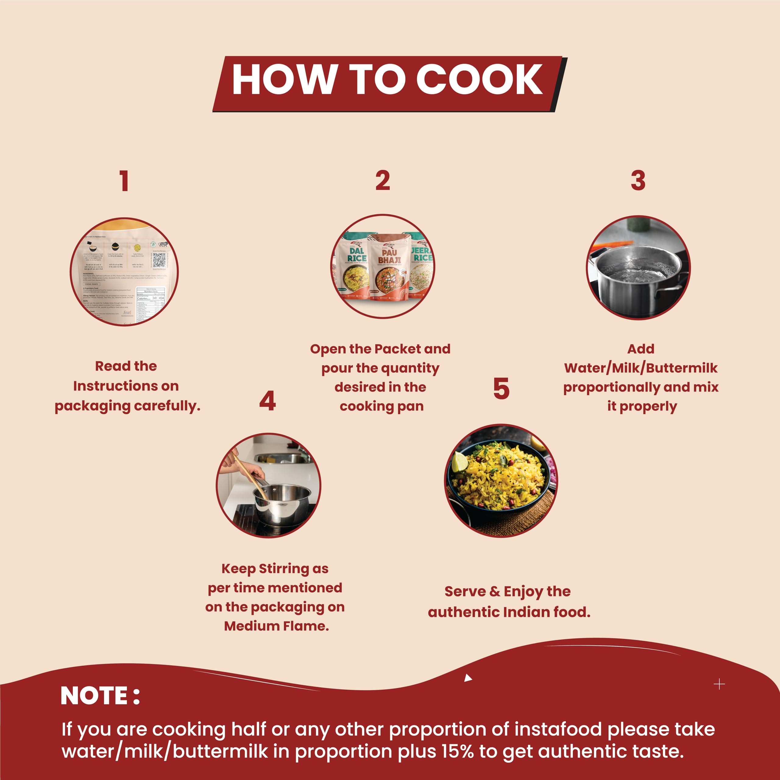 INSTAFOOD Breakfast Poha | Ready to Cook Meal | 2-3 Servings | Pack of 1 (150g) | After Cooking Gets 300GM to Serve | Zip Lock Packaging | Vegetarian Meal | Just Add Water and Cook — image 4