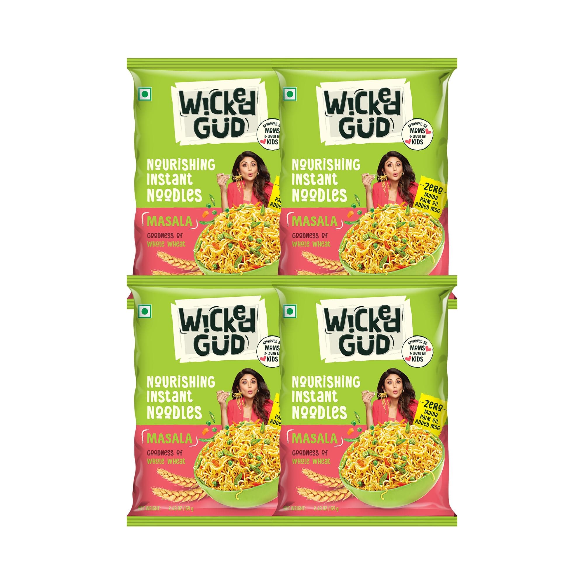 WickedGud Nourishing Masala Instant Noodles | Healthy Noodles | No Maida | No Oil | No MSG | High Protein & Fibre | Cholesterol Free | 69 g Each (Pack of 4) — image 2