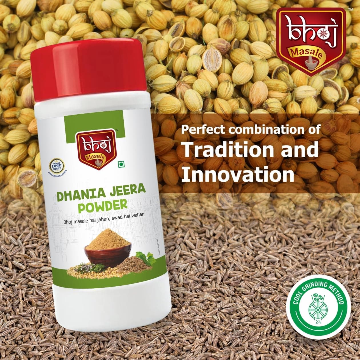 Bhoj Masale Dhania Jeera Powder 450GM Each | Coriander & Cumin Mixed Spice Blend | Zero added Colours Additives & Preservatives — image 3