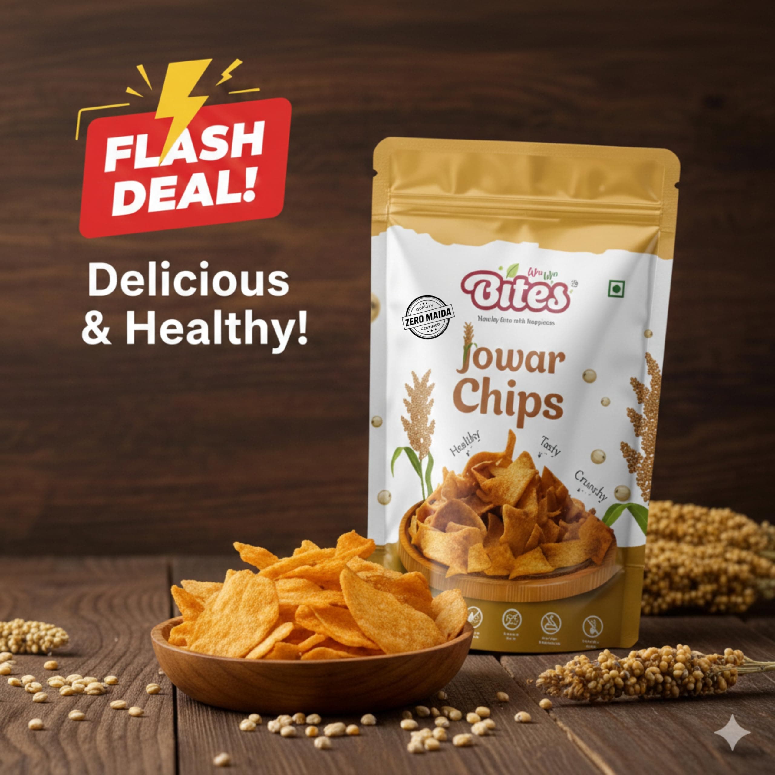 Win Win Bites Millets Healthy Combo Chips | Jowar, Ragi Chips, No Maida, No Onion No Garlic, Crunchy Millets Snacks 170g (2 x 85g Pack) — image 5