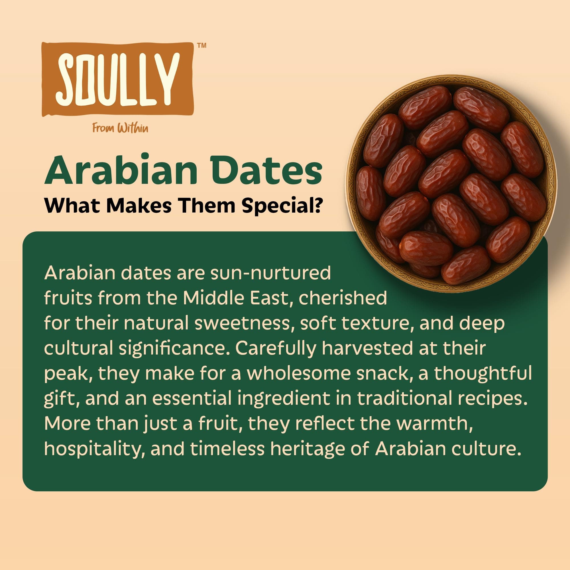 Soully Arabian Dates 400g | Premium Arabian Khajoor | High in Fibre Arabian Dates | No Added Sweeteners or Preservatives | Healthy Snacks khajur | Healthy Dates for Snacking & Recipes | Dry Fruits — image 4