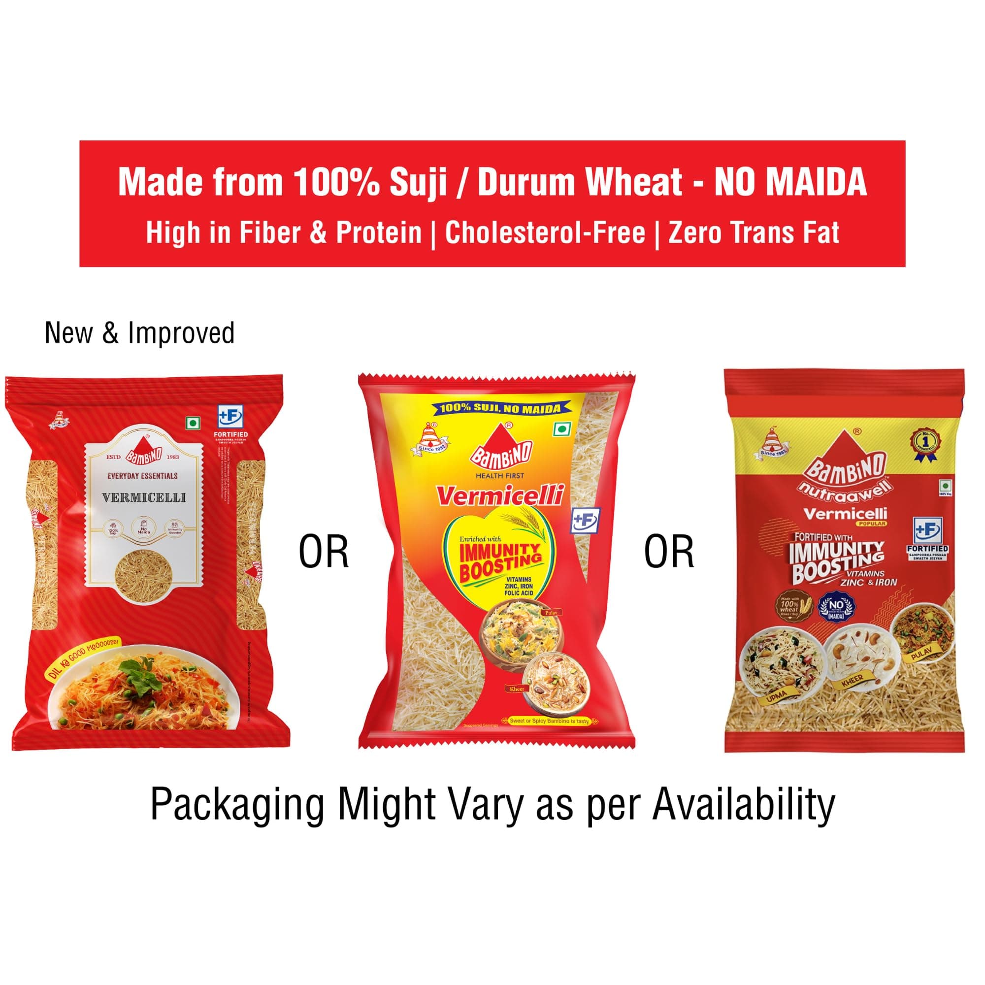 Bambino Vegetarian Vermicelli Pouch, 850 grams/ 900 grams(weight may vary) (packaging may vary) — image 4