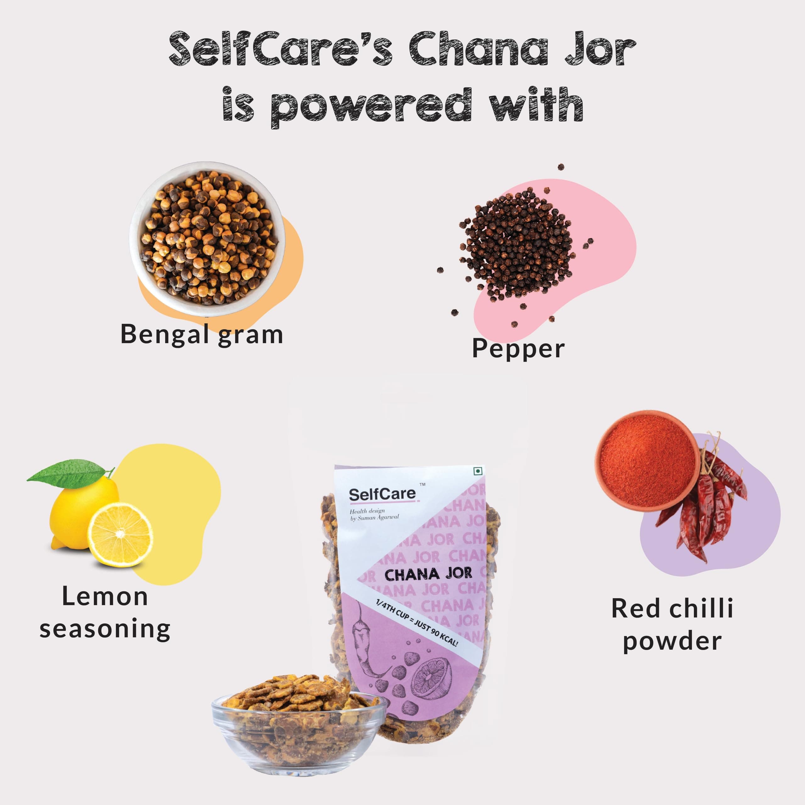 SelfCare By Suman Agarwal Chana Jor Pack of 1 200g | Roasted - No Added Sugar - Vegan | Snacks - Namkeen - Grocery | Spicy Crunchy & Chatpata - Tae time Snakcing | Jain & Travel Friendly — image 2