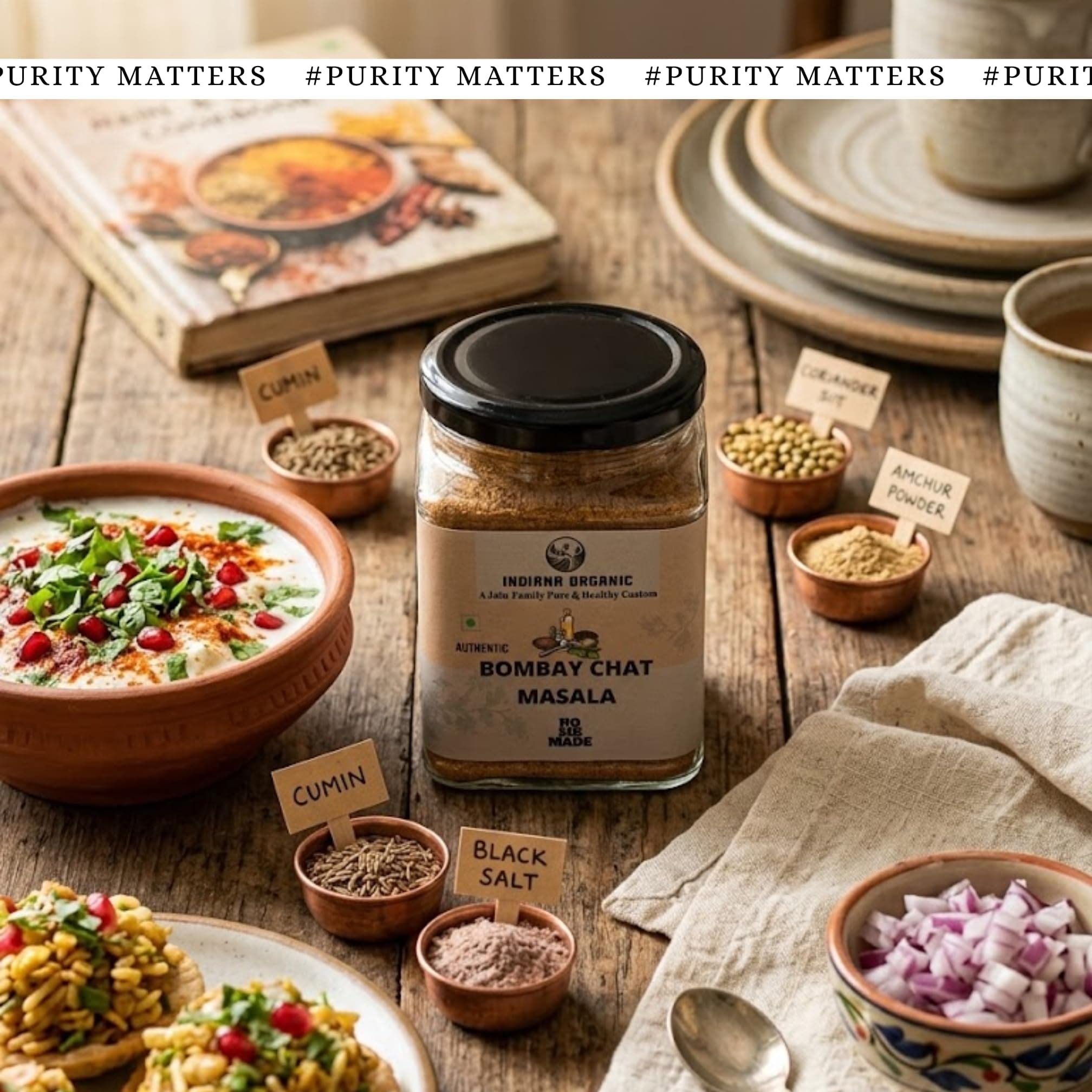 Indiana Organic Bombay Chat Masala (150g) | Pure Jain & No Onion-Garlic Spice Blend | Low Salt & High Spice Potency | Freshly Packed Authentic Indian Chaat Masala for Salads, Fruits, and Snacks — image 8