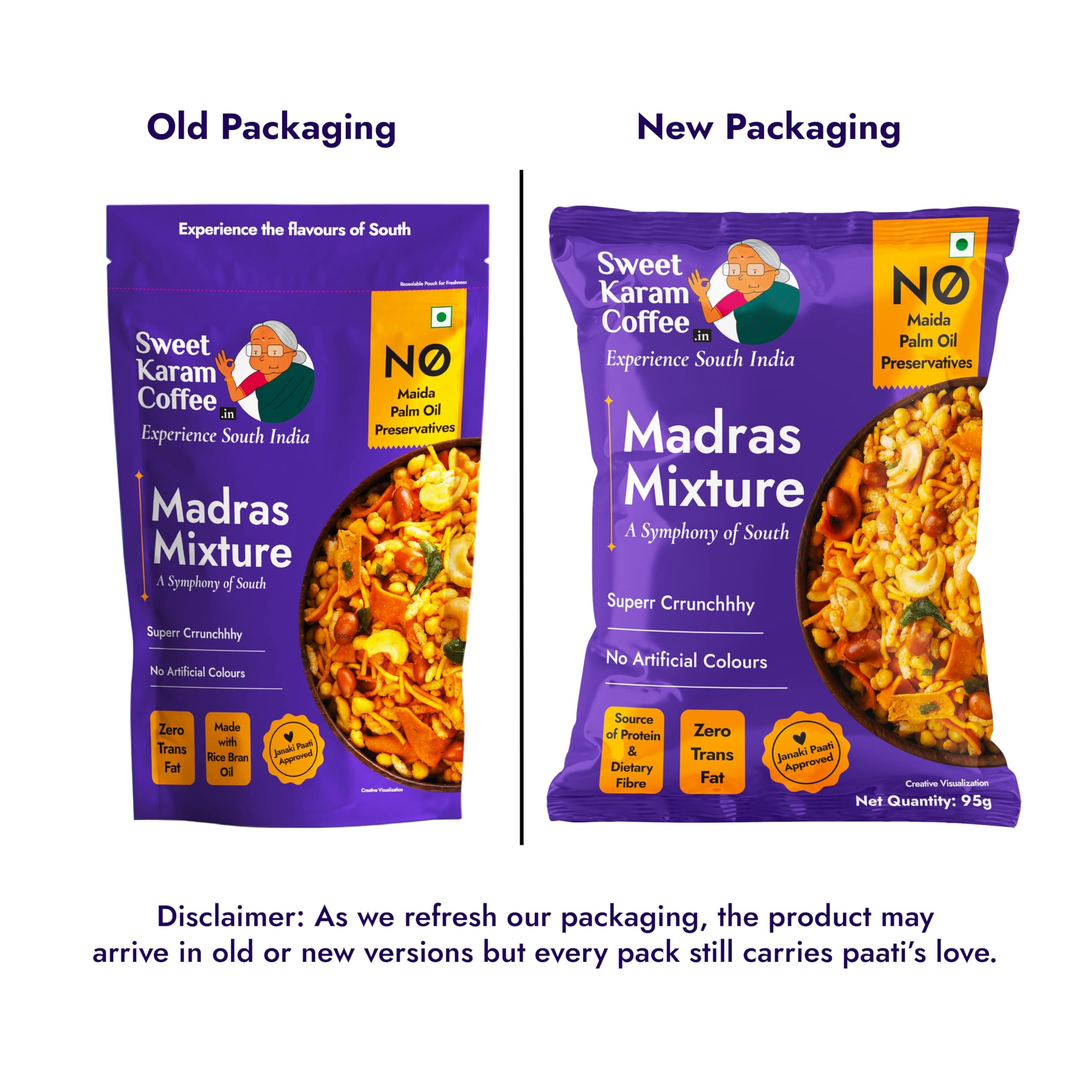 Sweet Karam Coffee Special Madras Mixture – 95grams | No Palm Oil or Preservatives | Authentic South Indian Namkeen Snack | Crispy & Fresh Homemade Taste | Perfect Tea-Time Savory — image 3