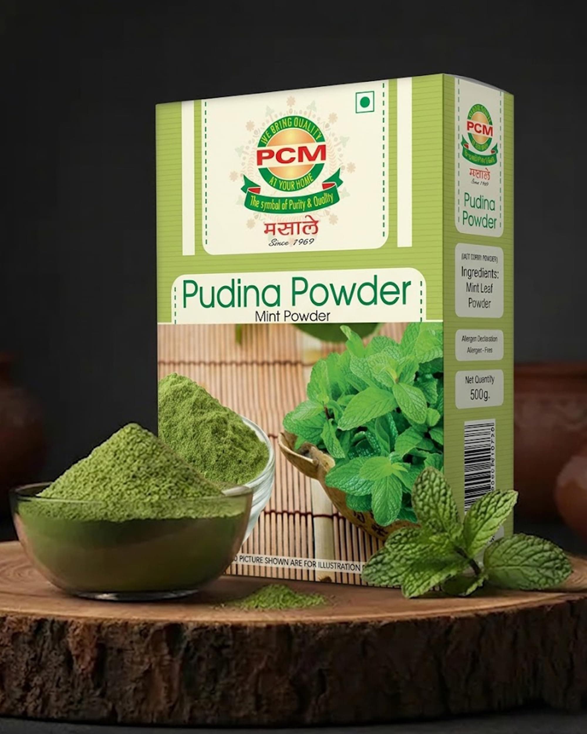 PCM Pudina Powder (Mint Powder) 100g | Natural Dry Mint Powder for Chutney, Raita, Jaljeera, Drinks, Seasonings & Cooking | Aromatic Flavor — image 6