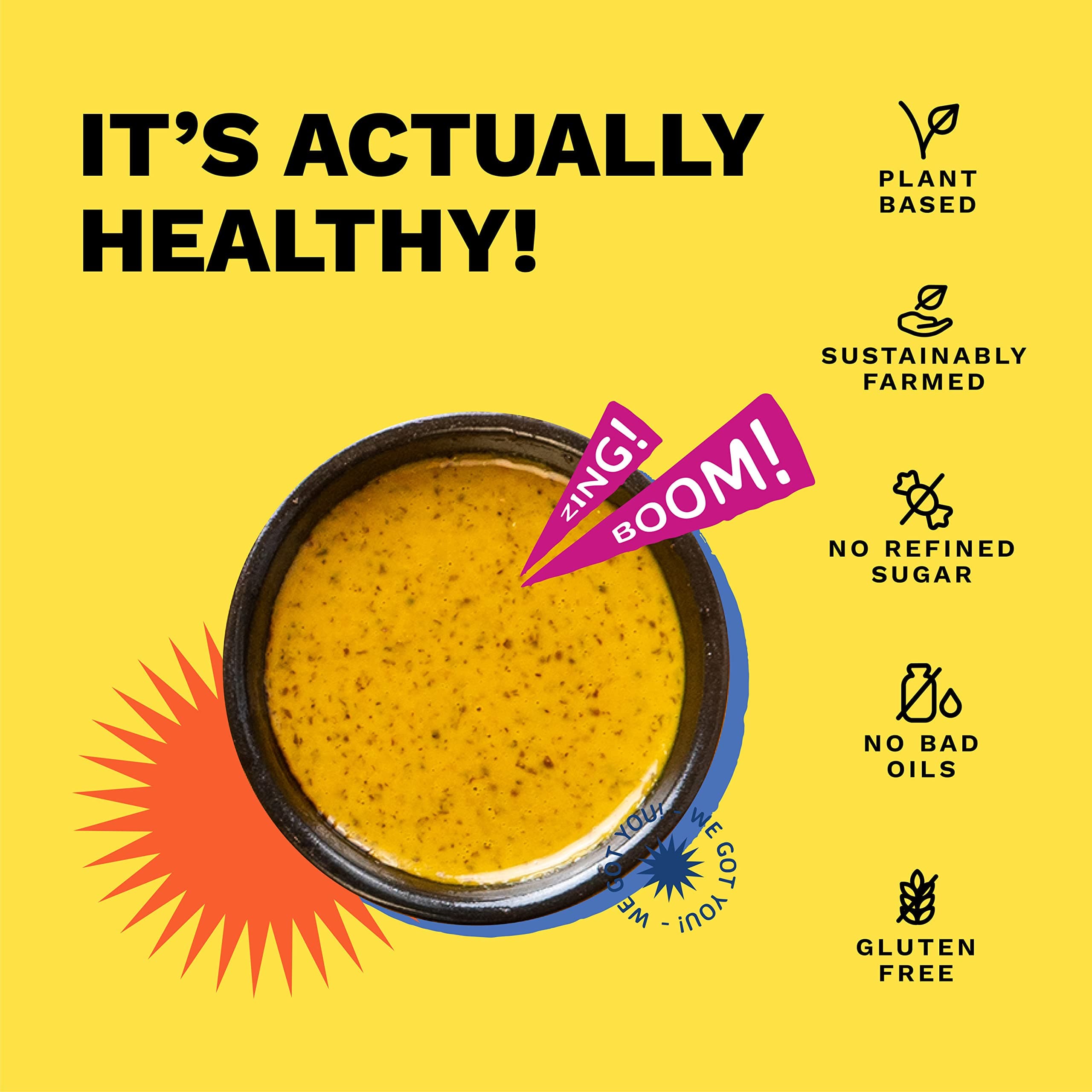 BOOMBAY Sweet Mustard Dip and Spread 190g | Nothing Artificial | No Bad Oils | No Refined Sugar | Plant Based | No Onion or Garlic | Use as a Salad Dressing, Marinade for Grill, Spread on Bread — image 4