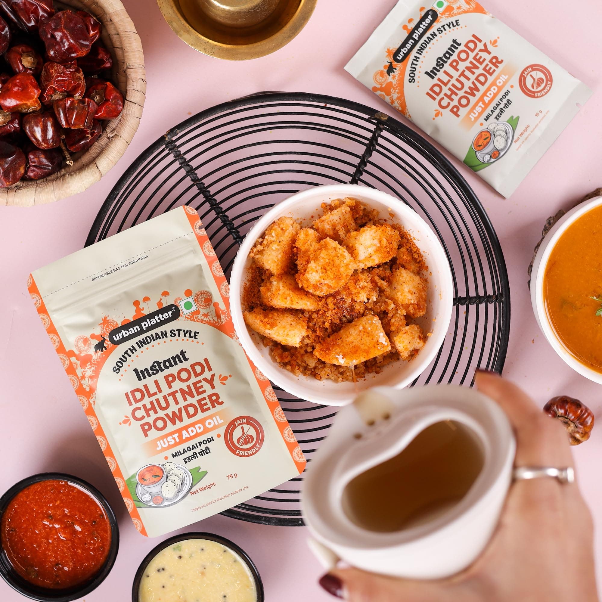 Urban Platter South Indian Style Instant Idli Podi Chutney Powder, 250g (Milagai Podi | South Indian Gunpowder | Ready-to-Use | Perfect for Idli, Dosa and Rice) — image 4