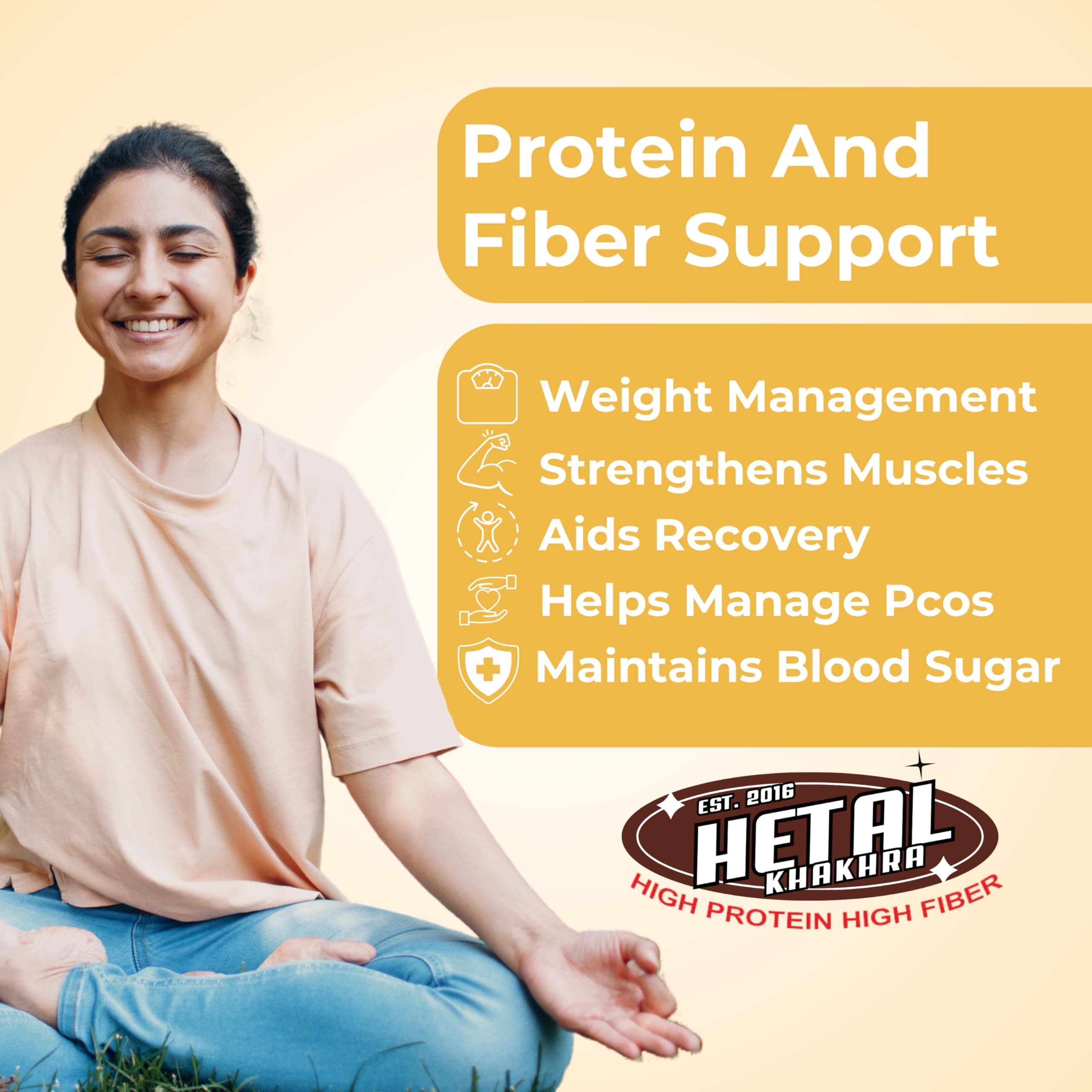 Milets Khakhra JAIN | Gluten Free | Crispy| Ready To Eat | High Protein High Fiber| No Palm Oil | 200g Vacuum Pack Of 2 — image 7