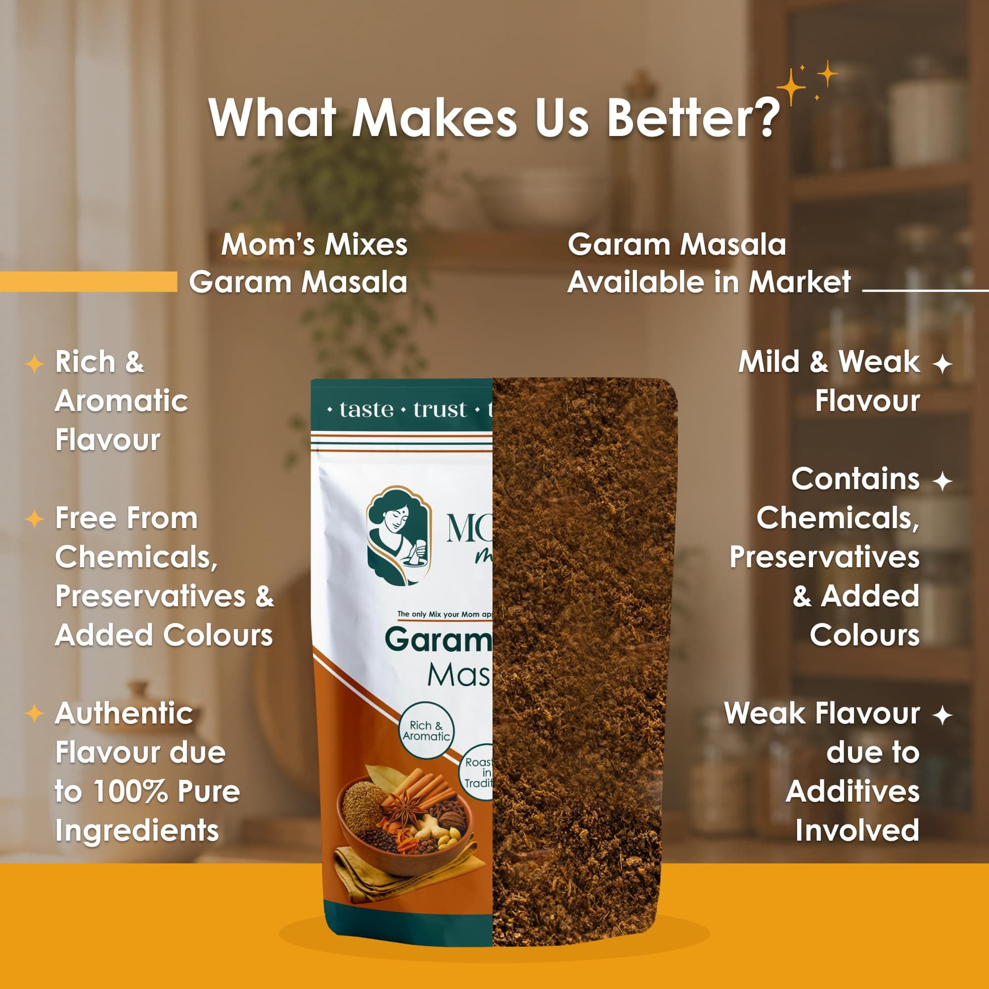 Mom’s Mixes Garam Masala (Garam Masala Powder) | Pure Jain Spices | No Onion No Garlic (Jain Friendly) | Rich & Aromatic | No Preservatives | 100g — image 7