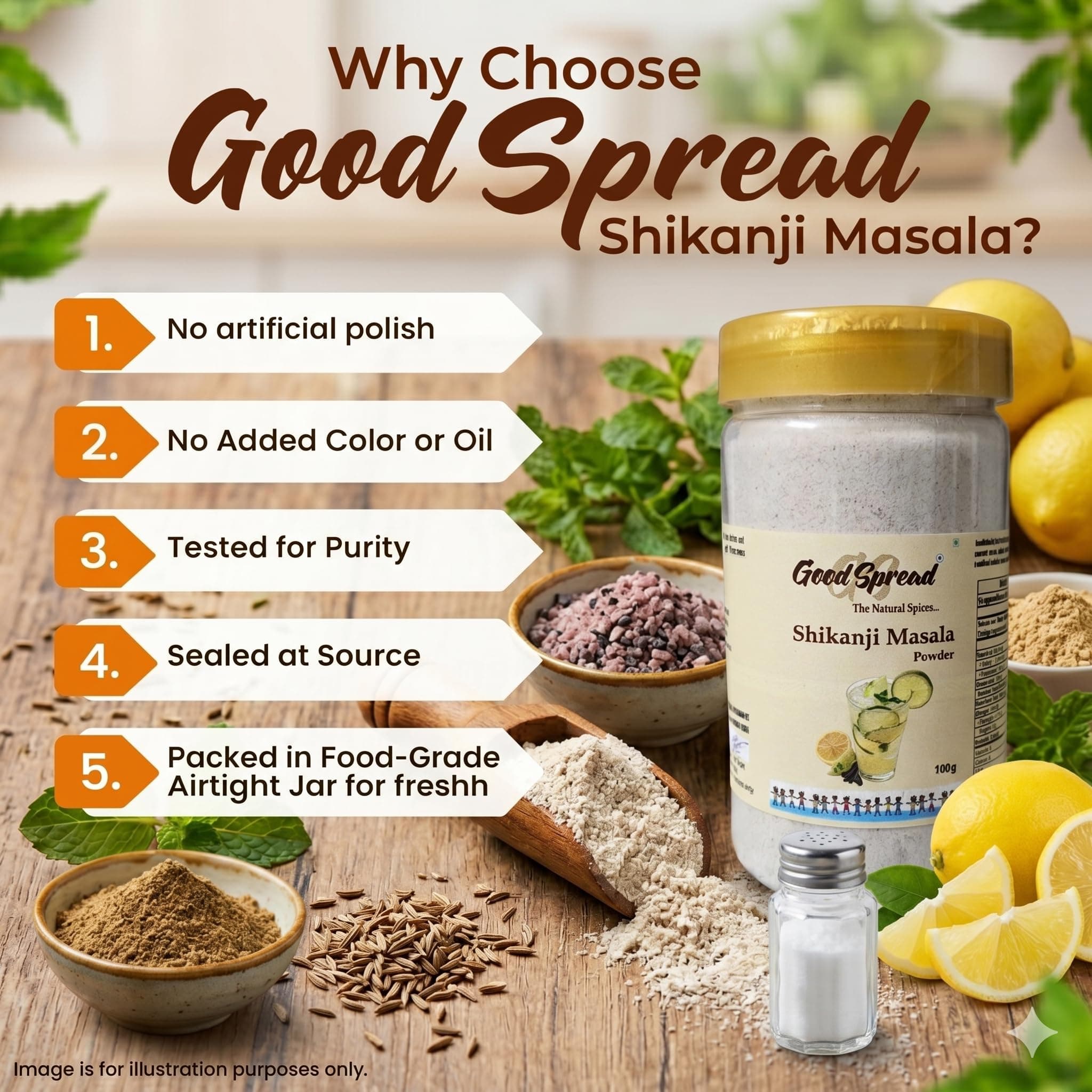 GoodSpread Authentic Shikanji Masala Powder 150g | 100% Natural Lemonade Spice Mix | Refreshing Summer Drink & Digestive Aid | Traditional Nimbu Pani Masala — image 4