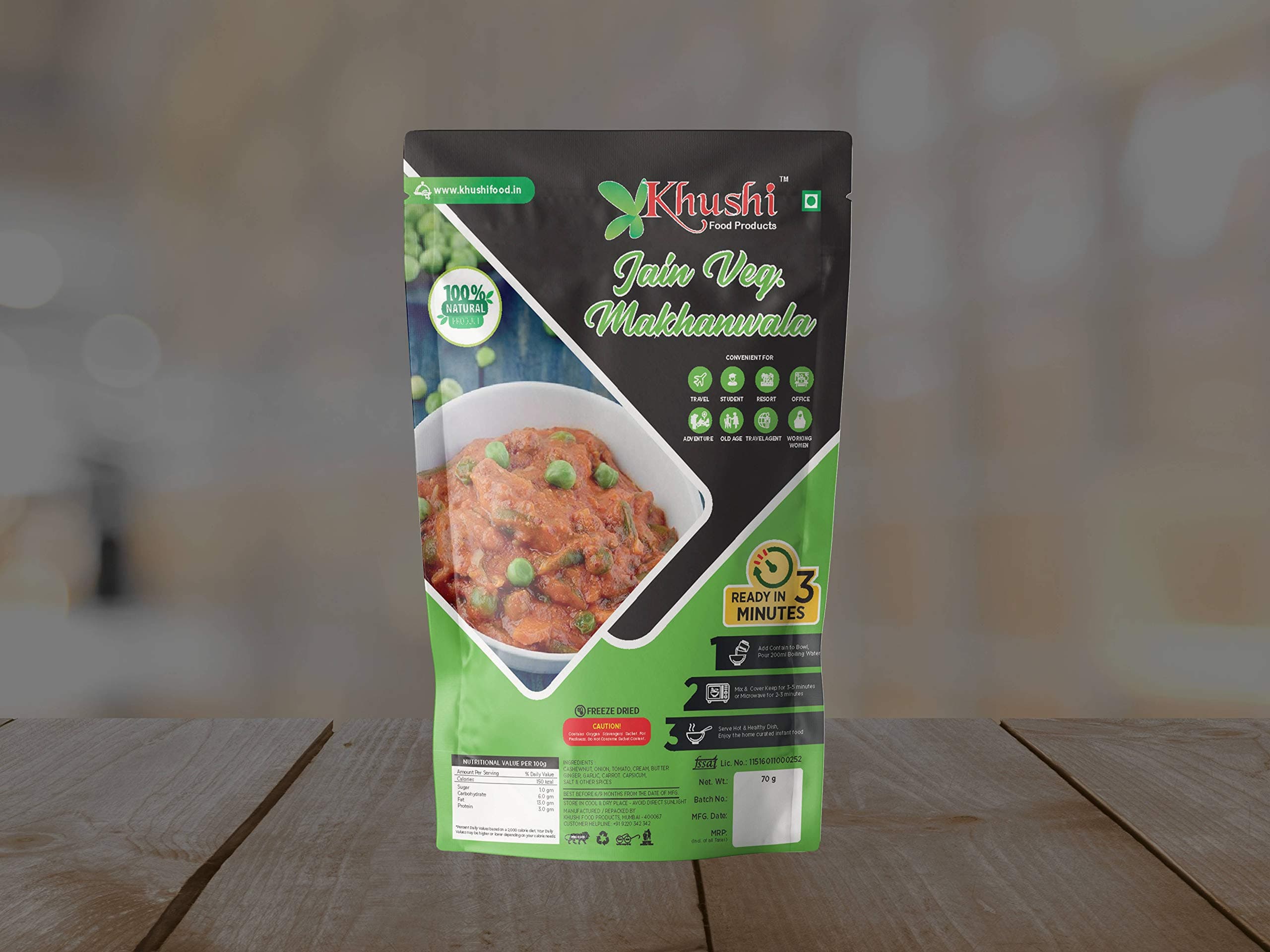 Khushi Food Products Jain Veg Makhanwala (70 g) — image 2