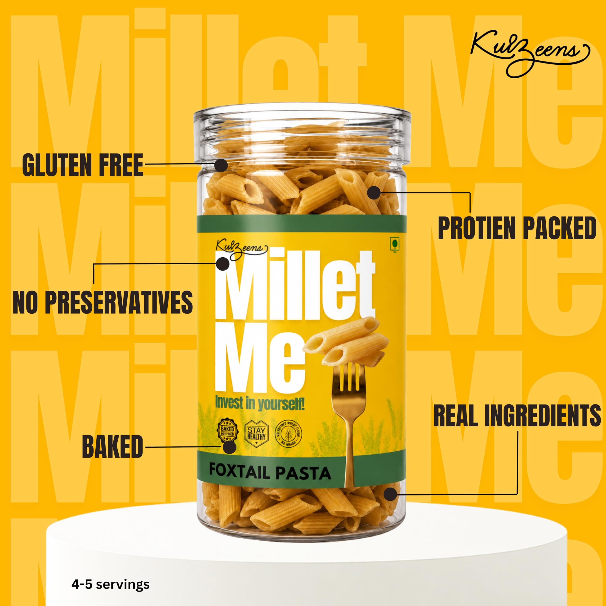 Millet Me By Kuizeens Foxtail Millet Pasta - 230g | Gluten Free | Low-carb Diets | Low-carb Diets | Easy-to-make | Rich In Nutrients | No Msg | No Preservatives | Instant Pasta | Jain | No Onion & Garlic — image 6