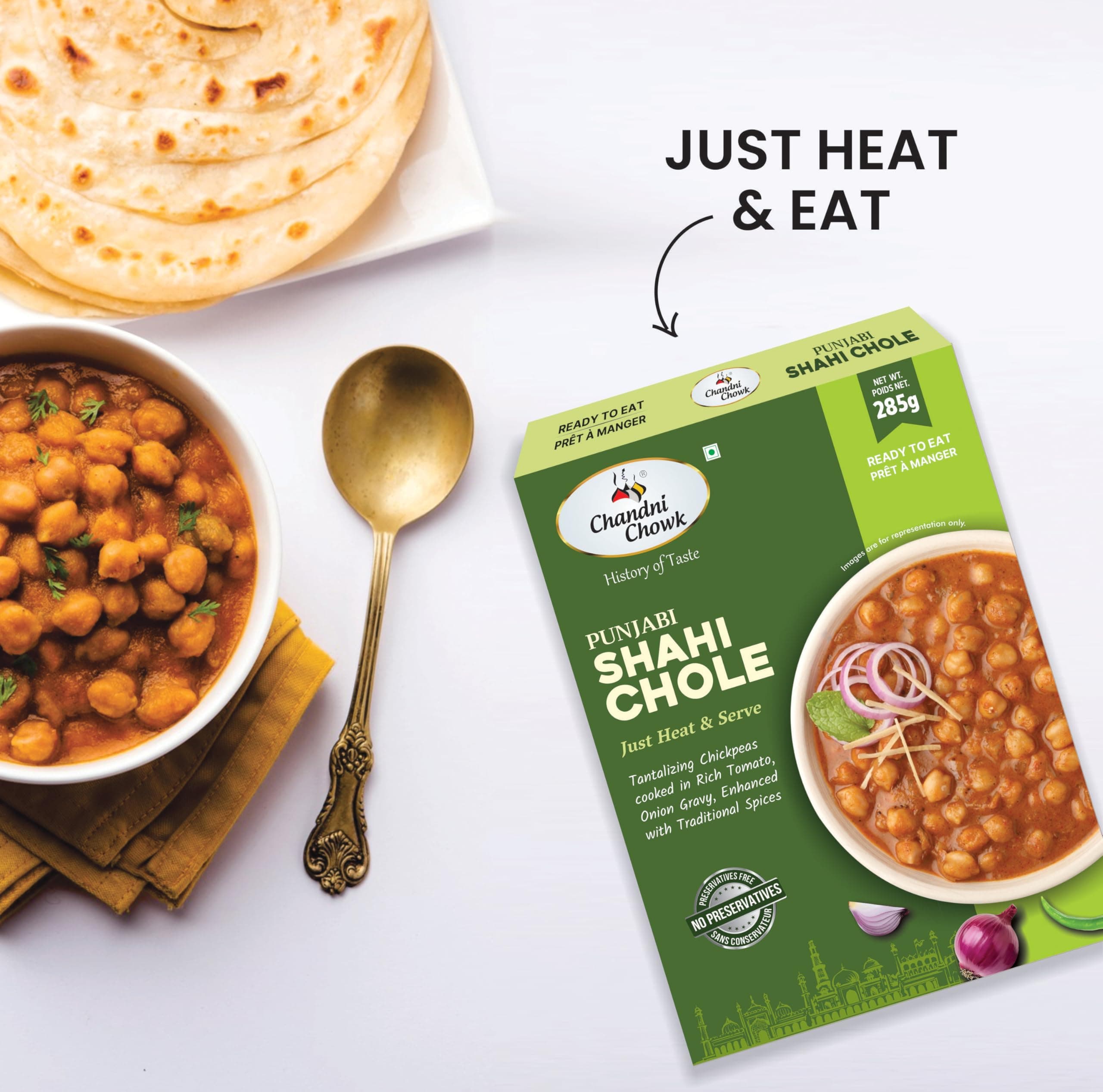 Chandni Chowk Ready to Eat Punjabi Shahi Chole, Pure Veg | Restaurant Style Ready to Cook Shahi Chole | No Preservatives Or Artificial Colors | 285gm Pack of 1 — image 7