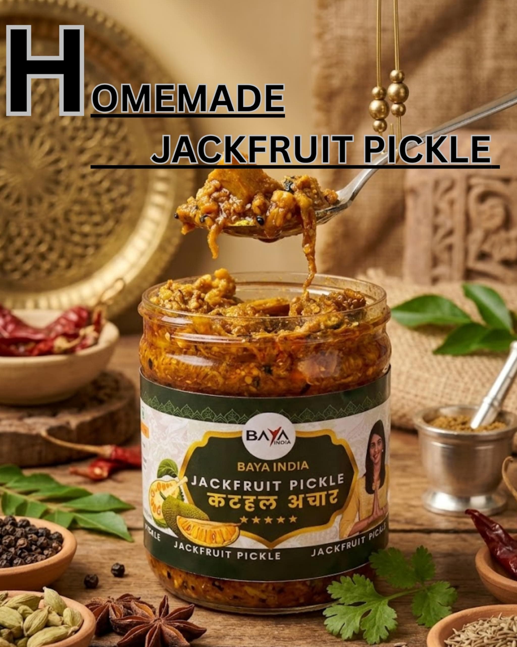 Baya India Homemade Kathal ka Achar | Jackfruit Pickle| Traditional Spicy & Tangy | No Preservatives, No Vinegar | Made in Pure Mustard Oil | Sun-Dried | No Onion & No Garlic | 250g Plastic Jar — image 6
