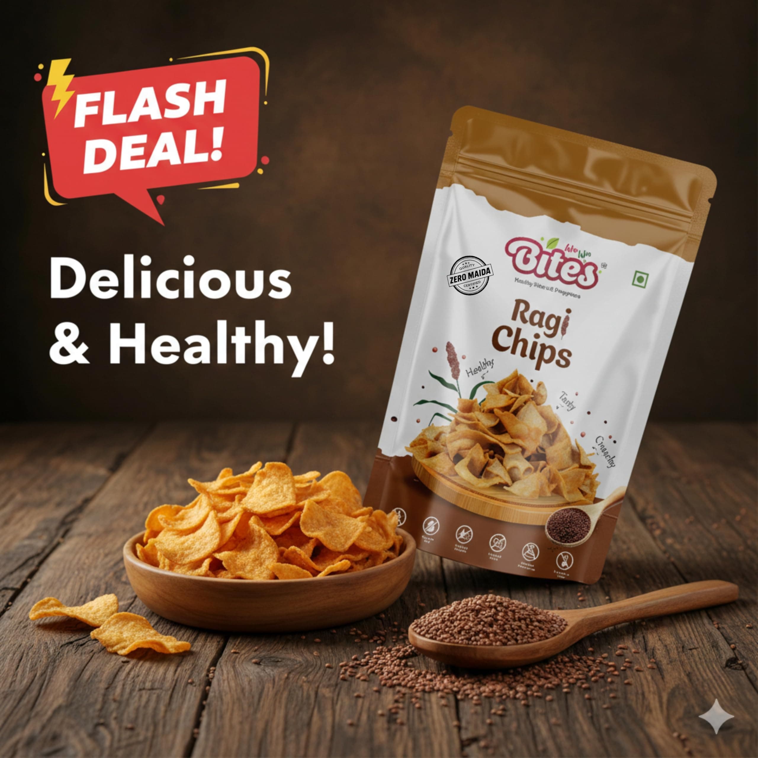 Win Win Bites Millets Healthy Combo Chips | Jowar, Ragi Chips, No Maida, No Onion No Garlic, Crunchy Millets Snacks 170g (2 x 85g Pack) — image 8