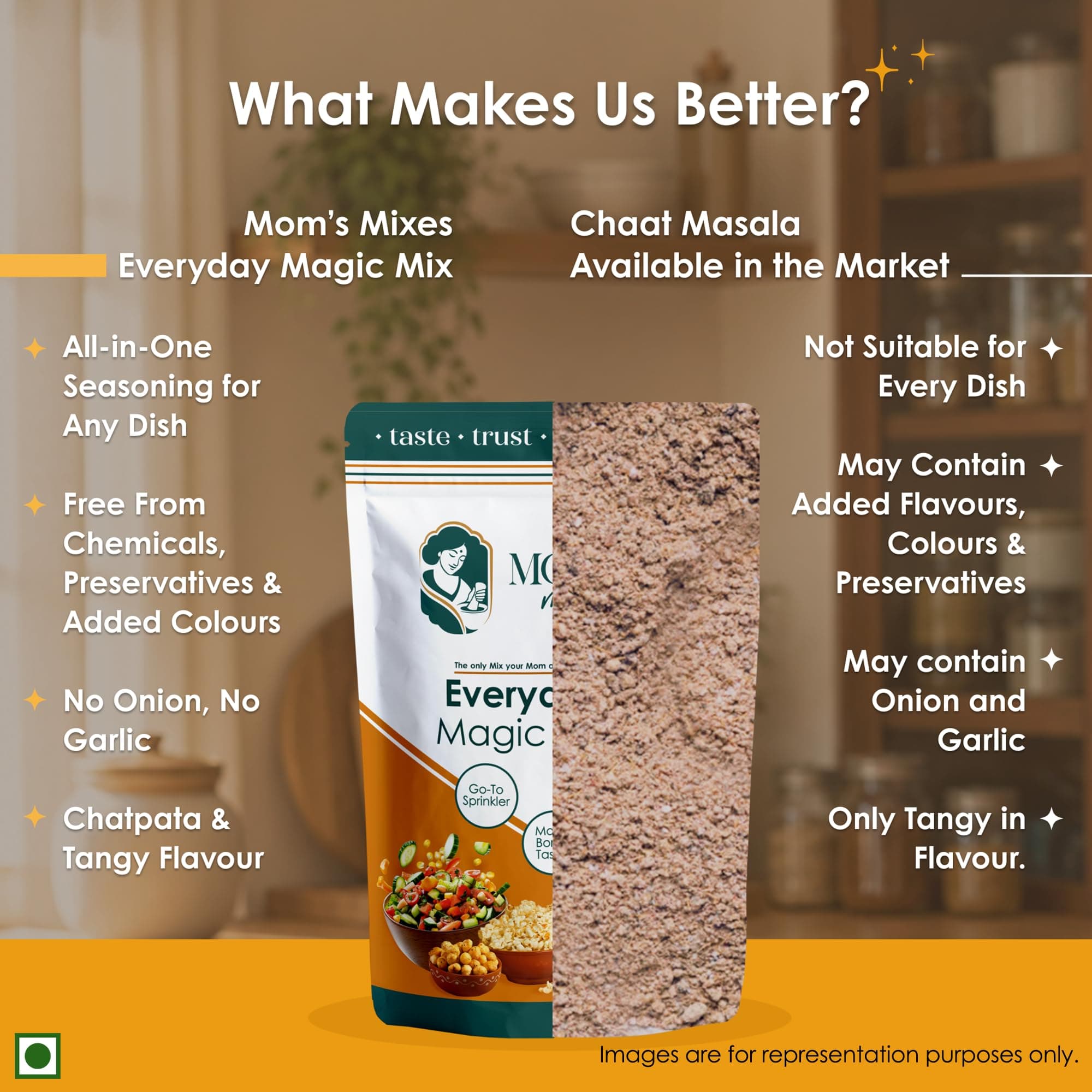 Mom’s Mixes Everyday Combo | Pure Jain Spices | No Onion,No Garlic | No Chemical,No preservatives | Everyday Magic Mix (All-in-One Seasoning) + Everyday Health Mix (Protein-Rich, No Sugar Blend) | Healthy Blend |100 gm Each — image 13