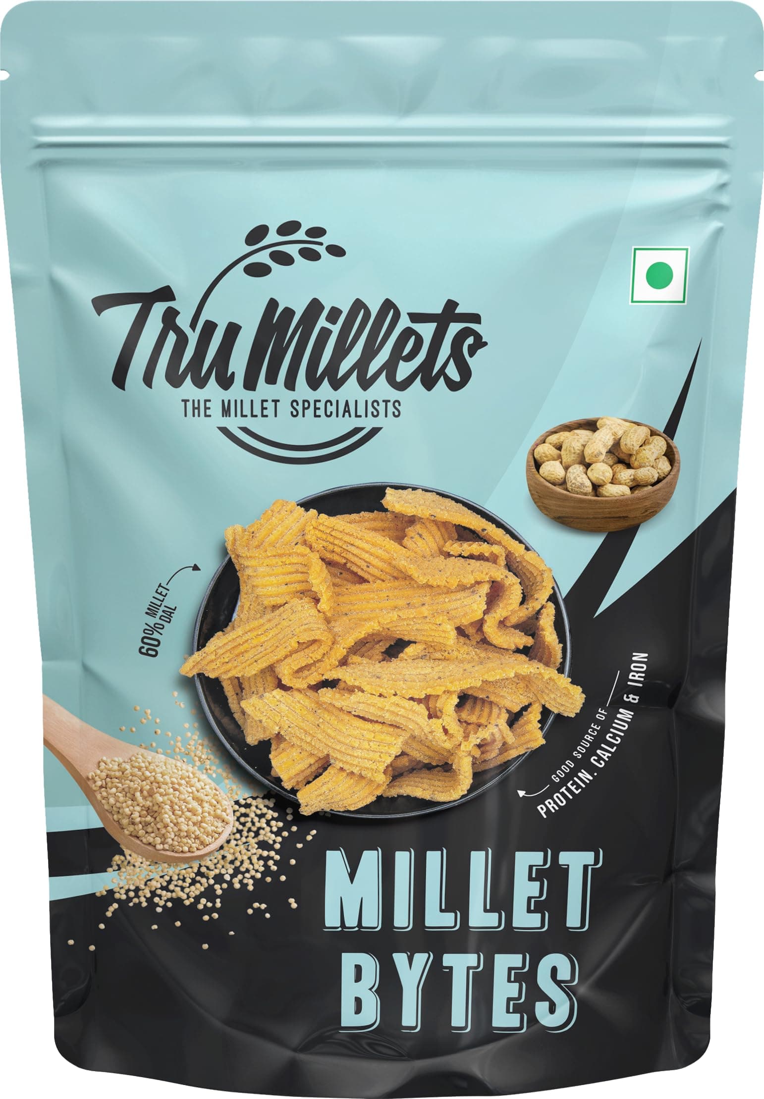 Trumillets Healthy Millet Namkeen Snacks Combo, 25g (Pack of 5),High In Protein,Calcium,Iron,Fibre,No Palm Oil, No Cholesterol, Gluten-Free | Murukku, Bites, Nippatu, Kodbale, Thengol,Keto-Friendly — image 8