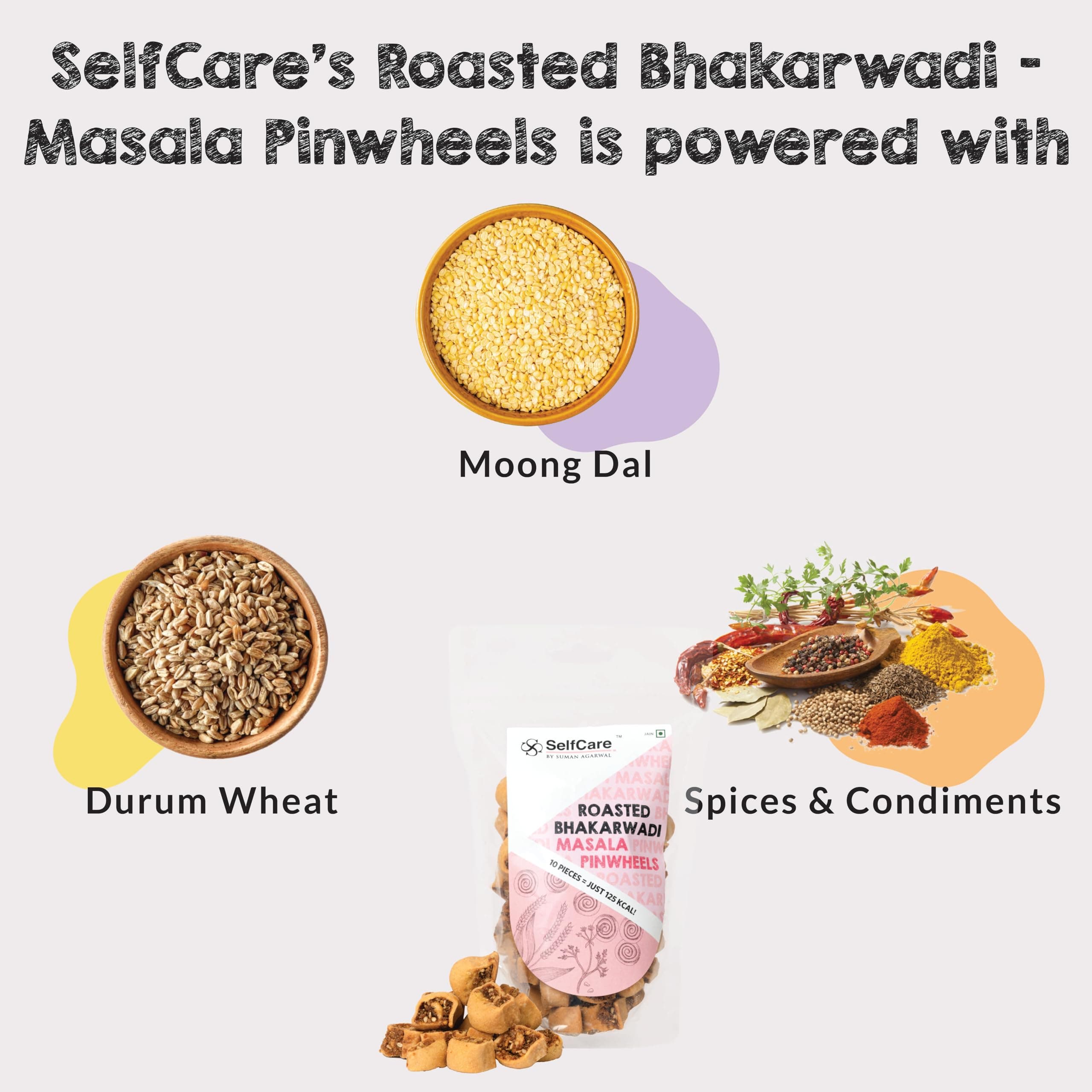 SelfCare By Suman Agarwal Roasted Bhakarwadi - Masala Pinwheels Pack of 1 200g | Vegan - Oil free - Healthy | Snacks - Namkeen - Grocery | Crispy - Chatpata - Tea time Snacking | Travel Friendly — image 2