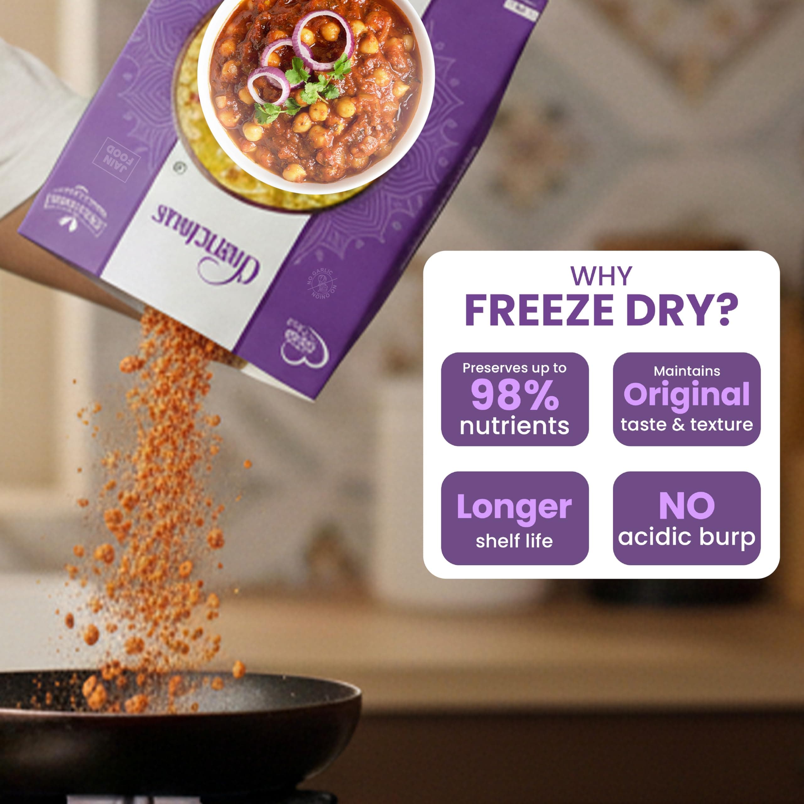 Chericious Ready to Eat Jain Chole | Freeze Dried-400 gm | No Onion No Garlic | Indian Street Food Style | Instant Heat & Eat Meal (Chole) — image 7