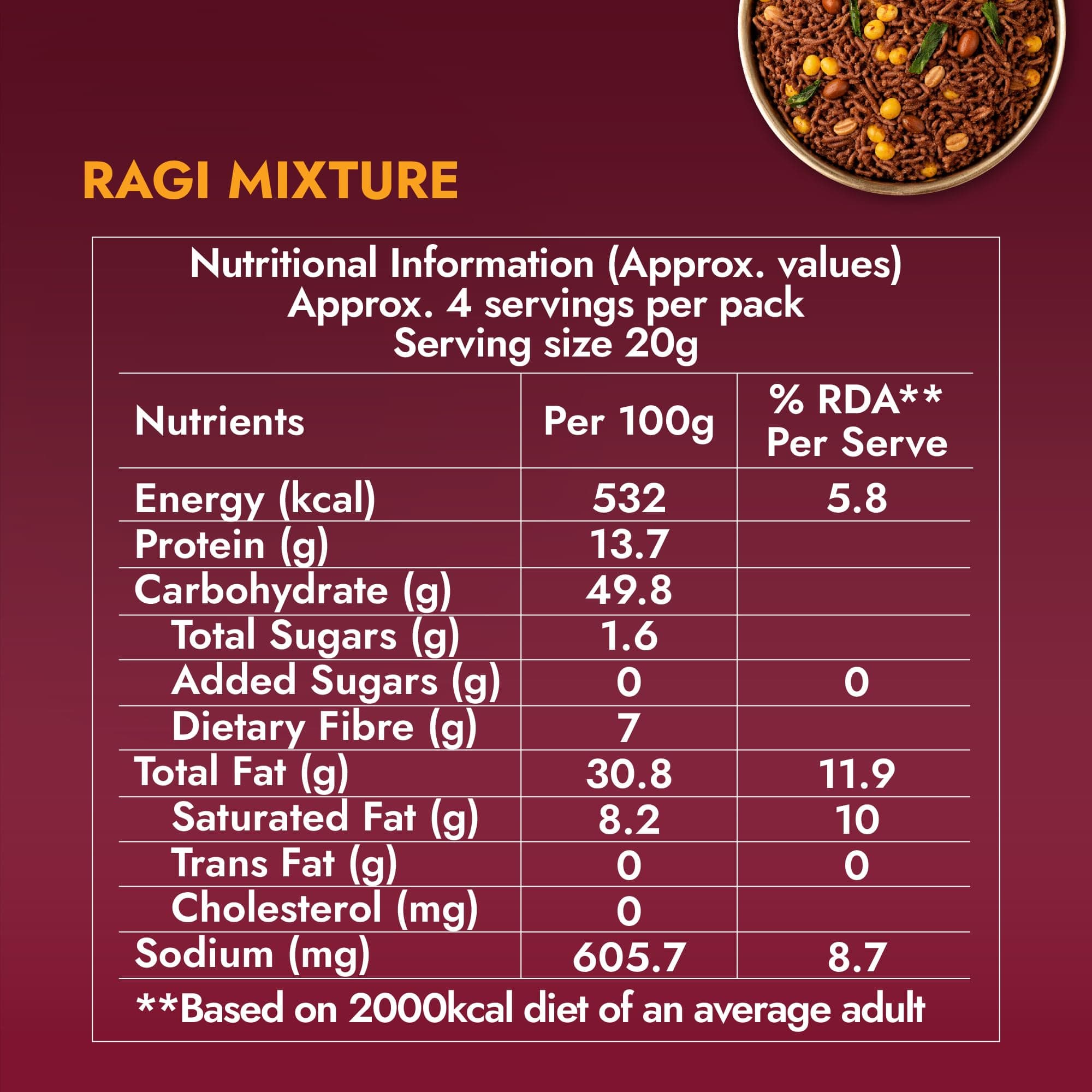 Sweet Karam Coffee Ragi Mixture - 95g | No Palm Oil or Preservatives | Authentic South Indian Savory Snack | Crispy Tea-Time Namkeen | Healthy Millet Mixture — image 2